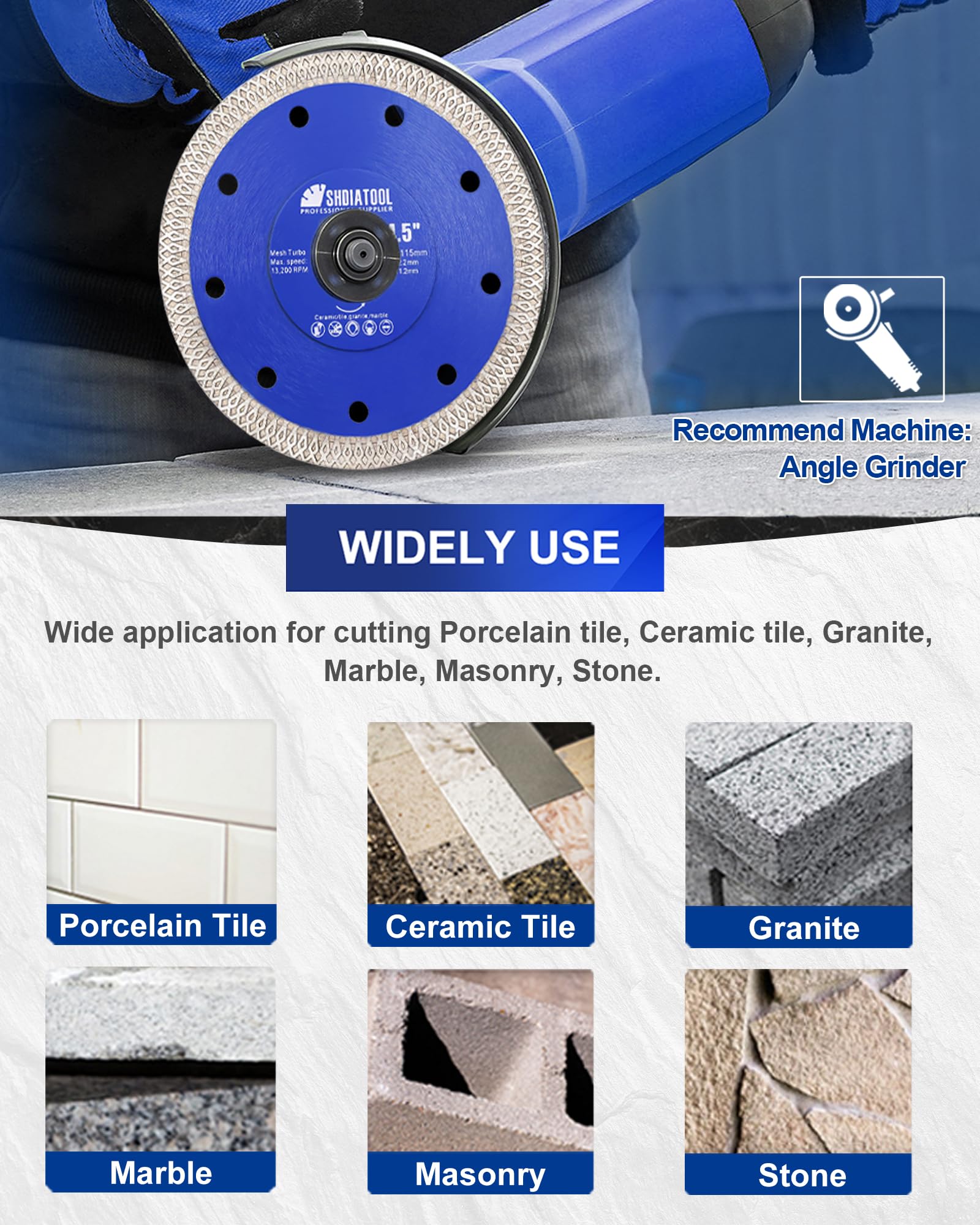 SHDIATOOL 3-3/8 Inch Diamond Saw Blade Cutting Porcelain Tile Ceramic Granite Marble Brick