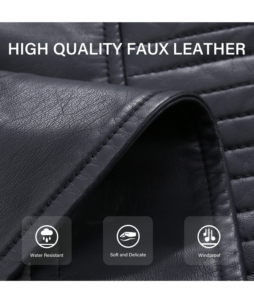 Bellivera Women's Faux Leather Casual Jacket 2026 Spring Trendy Motorcycle Outfits Lightweight Classic Coat