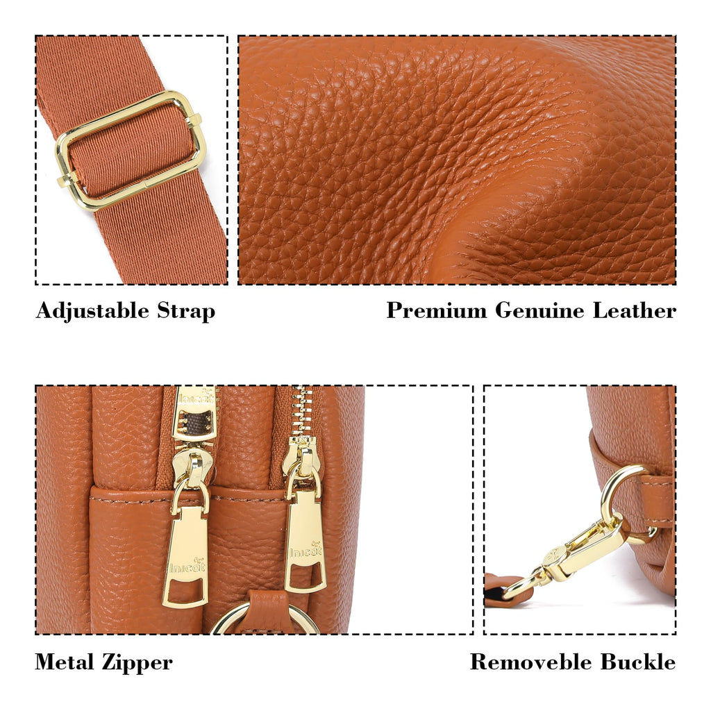 INICAT Small Crossbody Sling Bags Faux Leather Fanny Packs Purses for Women Everyday & Travel