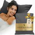 Luxury Bath Pillow for Tub - Thick and Comfortable Bathtub Pillow Support for Head and Neck and Back - Washable Quick-Drying Bath Pillows - Bath Cushion for Home Spa - Fits Any Bathtub - Dark Gray