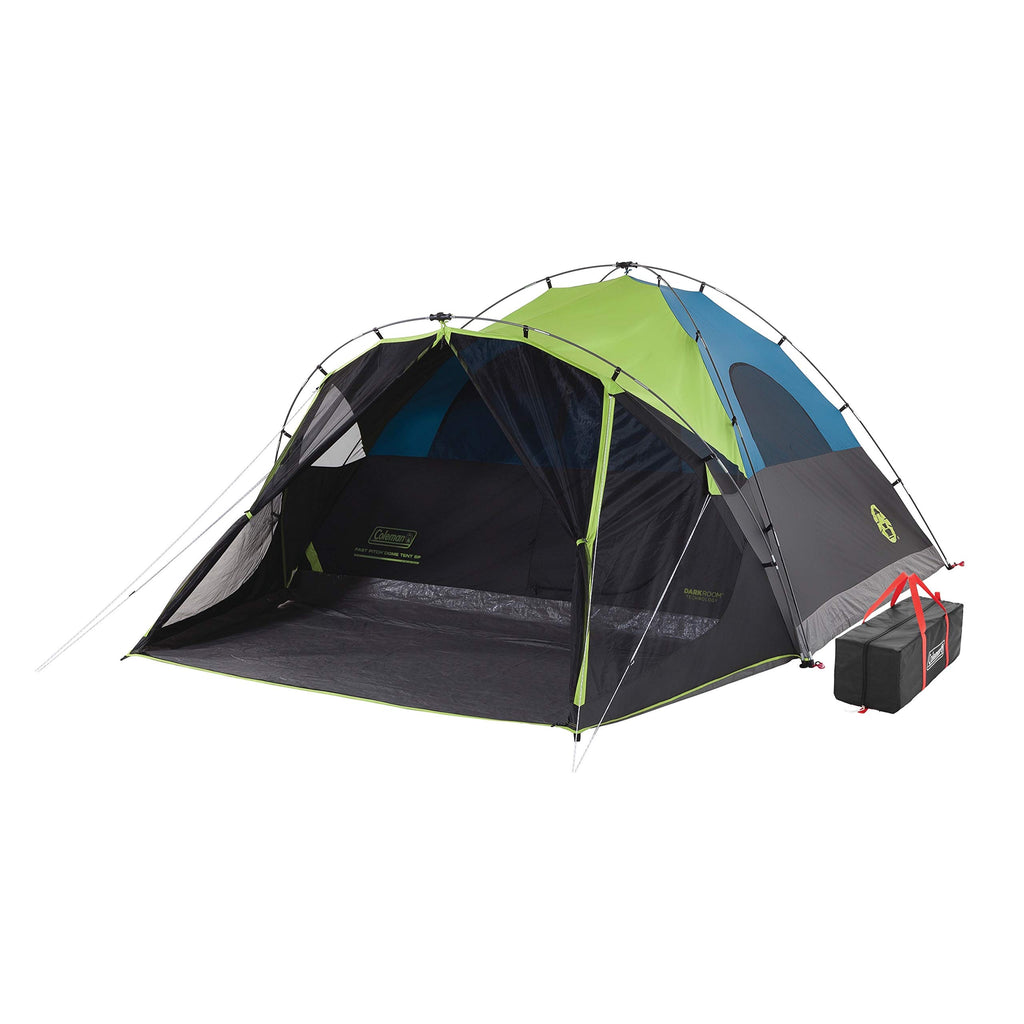 Coleman Carlsbad Dark Room Tent with Screened Porch, 4/6 Person Tent Blocks 90% of Sunlight to Keep Inside Cool, Weatherproof Shelter with Easy Setup