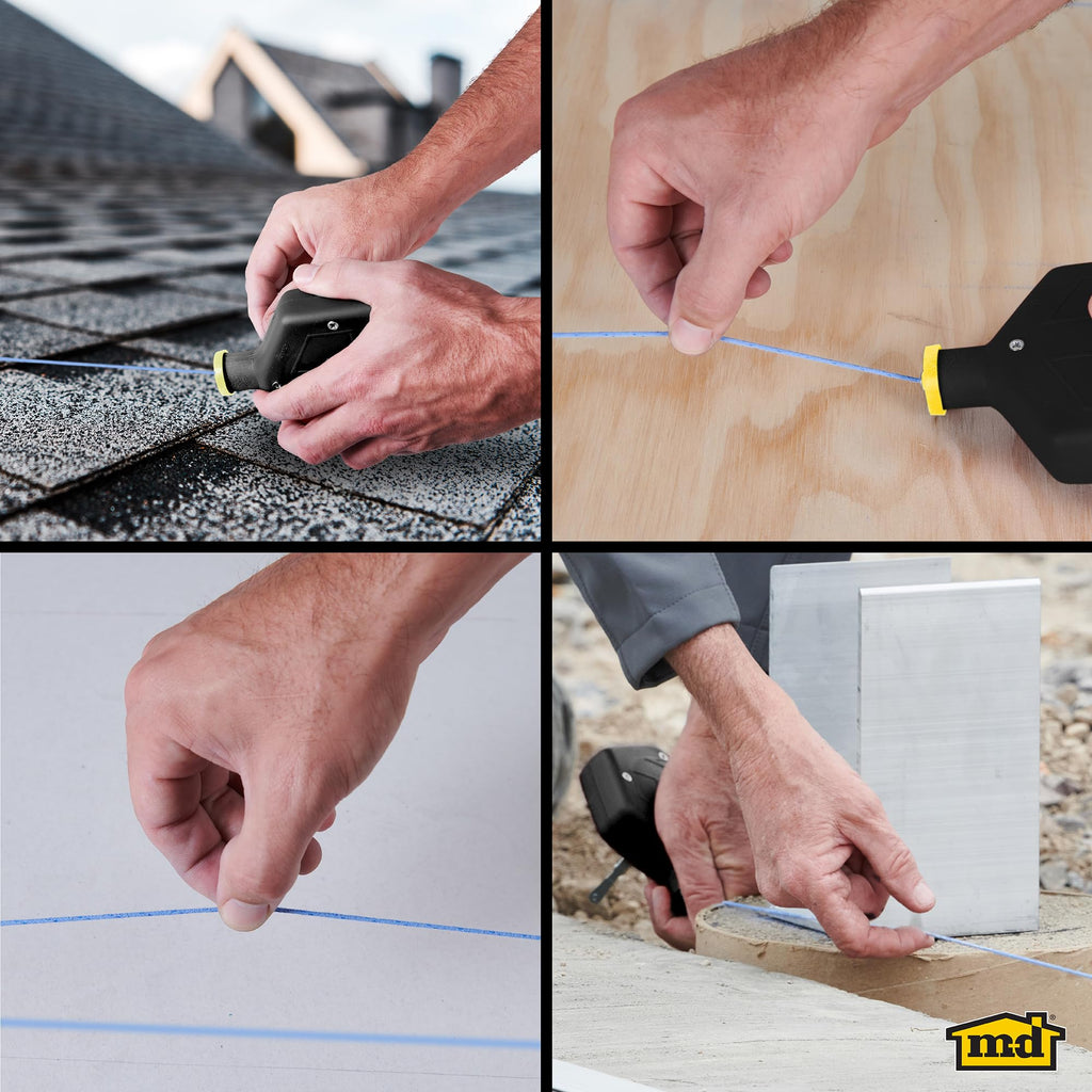 M-D Building Products 00805 ABS Tuff Line™ Contractor Chalk Reel, Durable and Reliable Chalk Line for Precision Marking, Ideal for Construction & Carpentry Projects (0.06 in. x 100 ft, Black)
