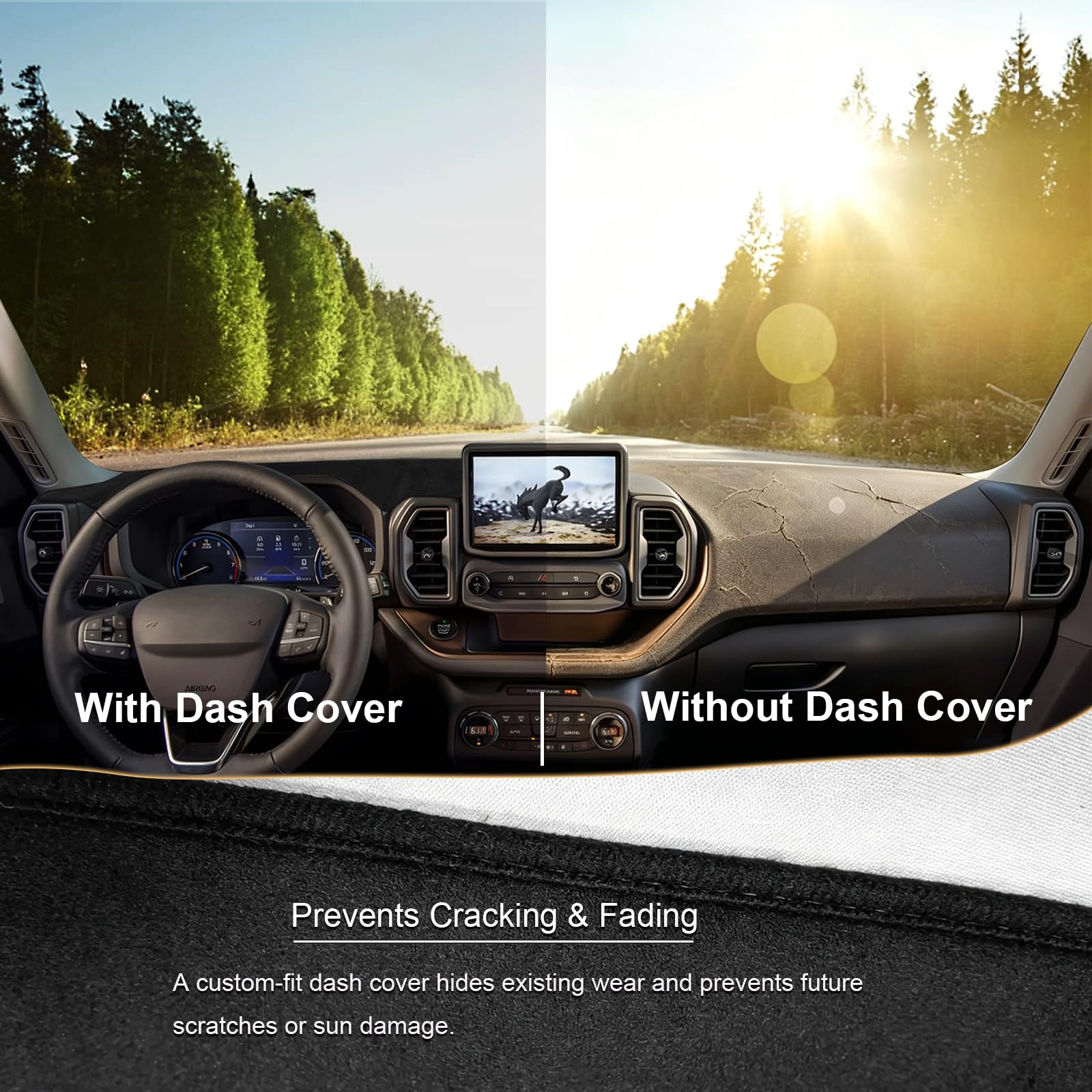 Dashboard Cover Mat Custom Fit for Mazda3 Hatchback, Sedan 2019-2024 2025 2026 (Without HUD) Dash Cover Nonslip Dash Mat Protector Sunshade No Glare Black