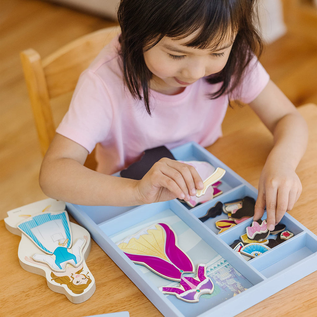 Melissa & Doug Disney Princess Ariel Magnetic Dress-Up Wooden Doll Pretend Play Set (30+ Pieces)