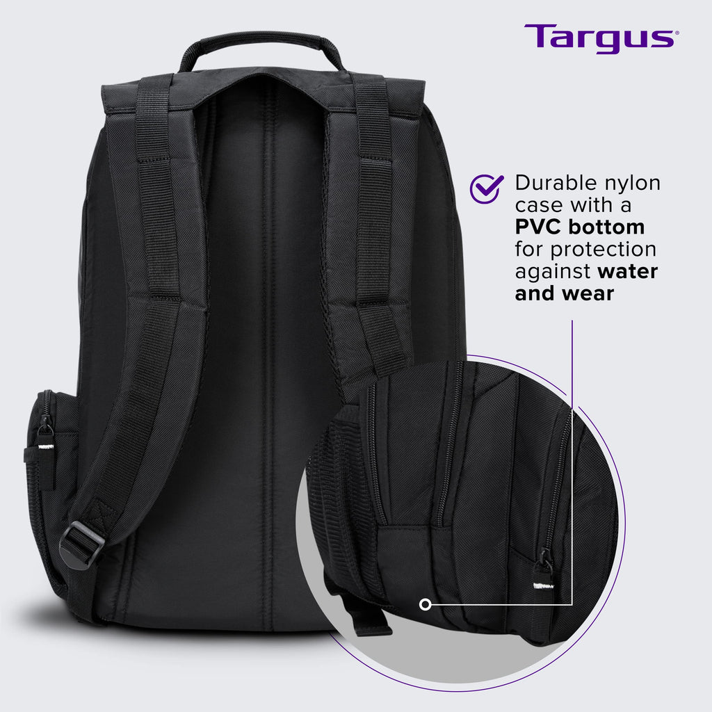 Targus 16 Inch Groove Laptop Backpack, Black - Fits Most Laptops up to 16", Water Resistant Travel Backpack for Business Commuters and Travel (CVR600)