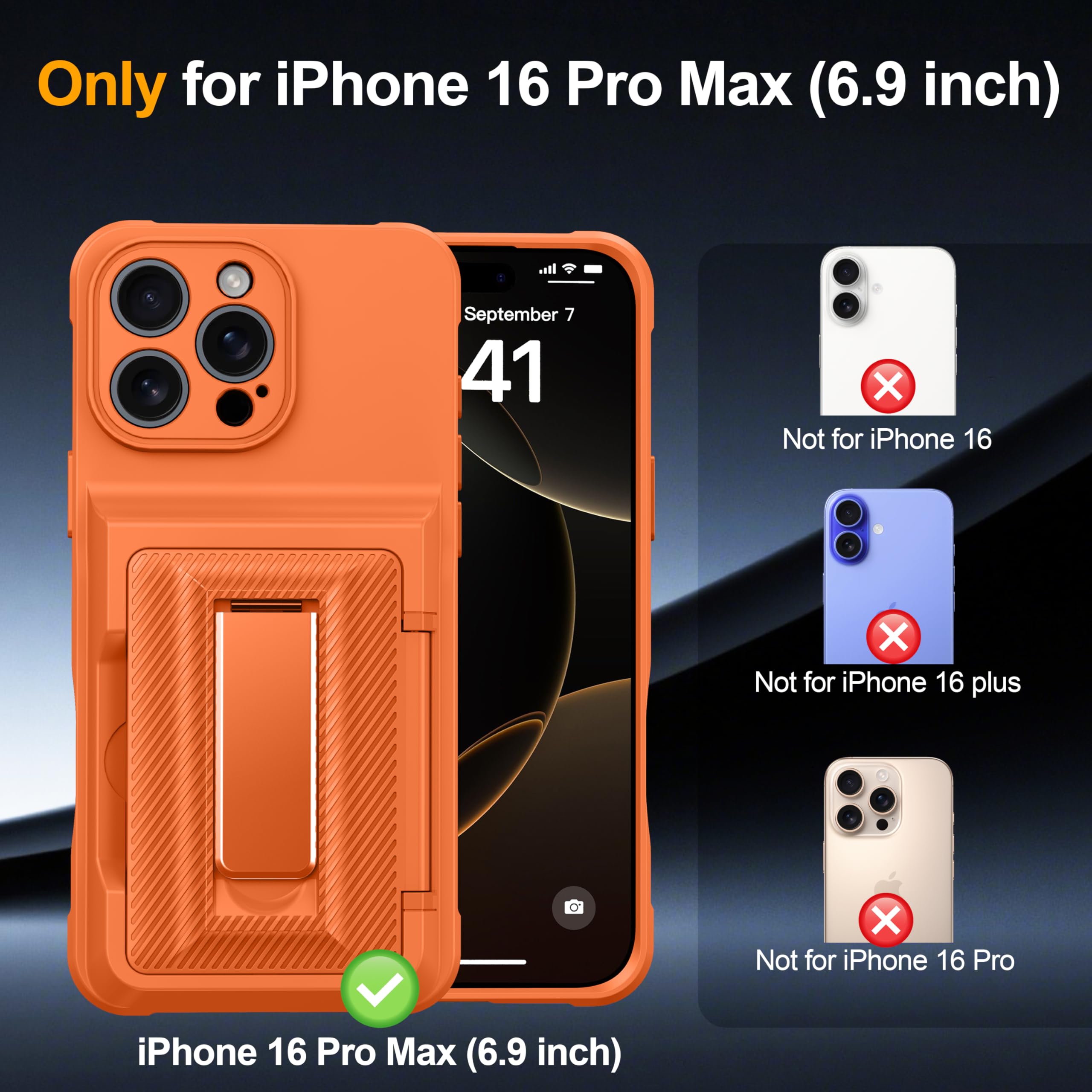 Oneagle Wallet for iPhone 16 Pro Max Case with Card Holder (4-5 Cards) [RFID Blocking] [Privacy Screen Protector] Full Camera Protection & Kickstand, 15FT Shockproof Phone Case for iPhone 16 Pro Max