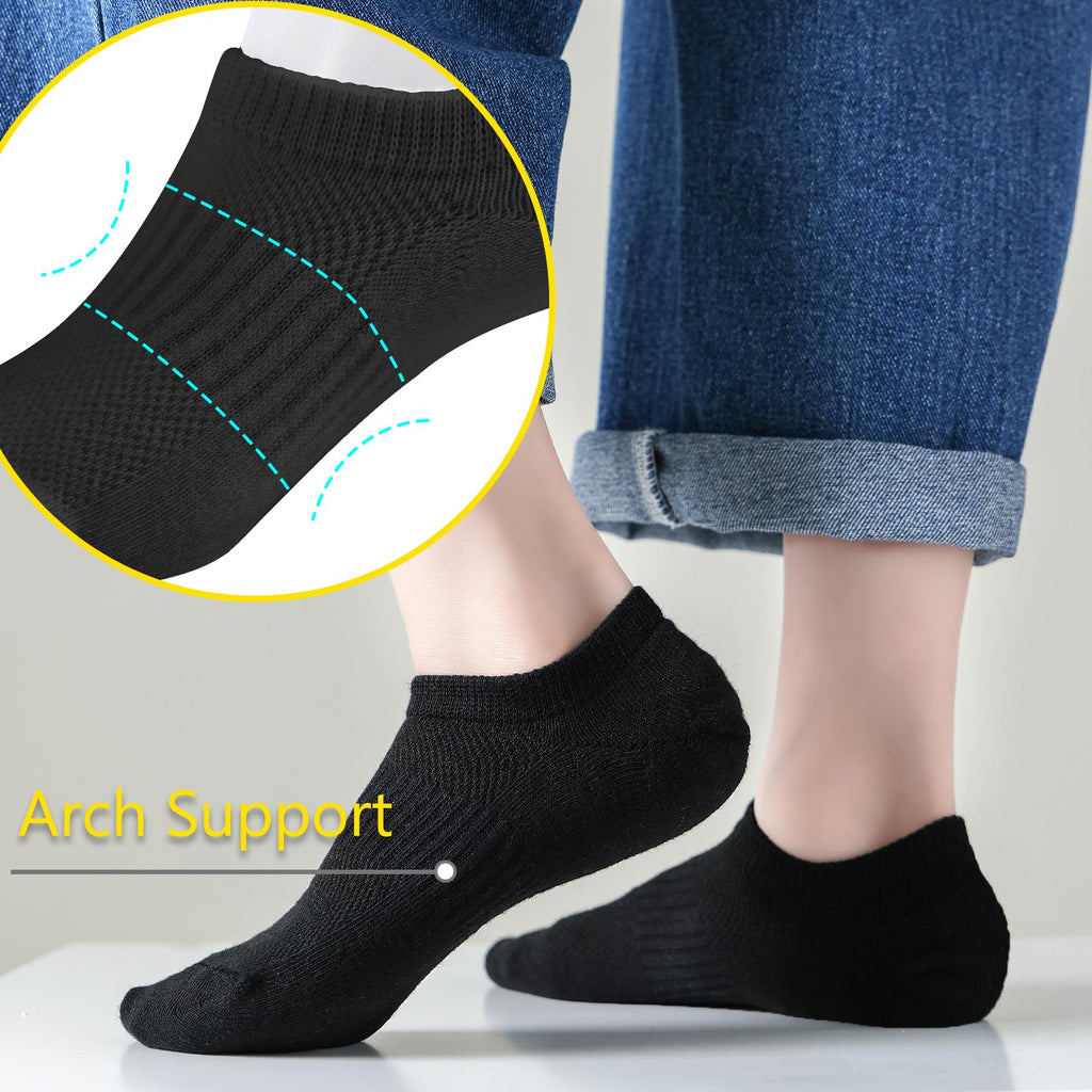 No Show Cotton Socks for Girls and Boys - Low Cut, Breathable, Non-Slip Short Socks for Kids - 5/10 Pairs