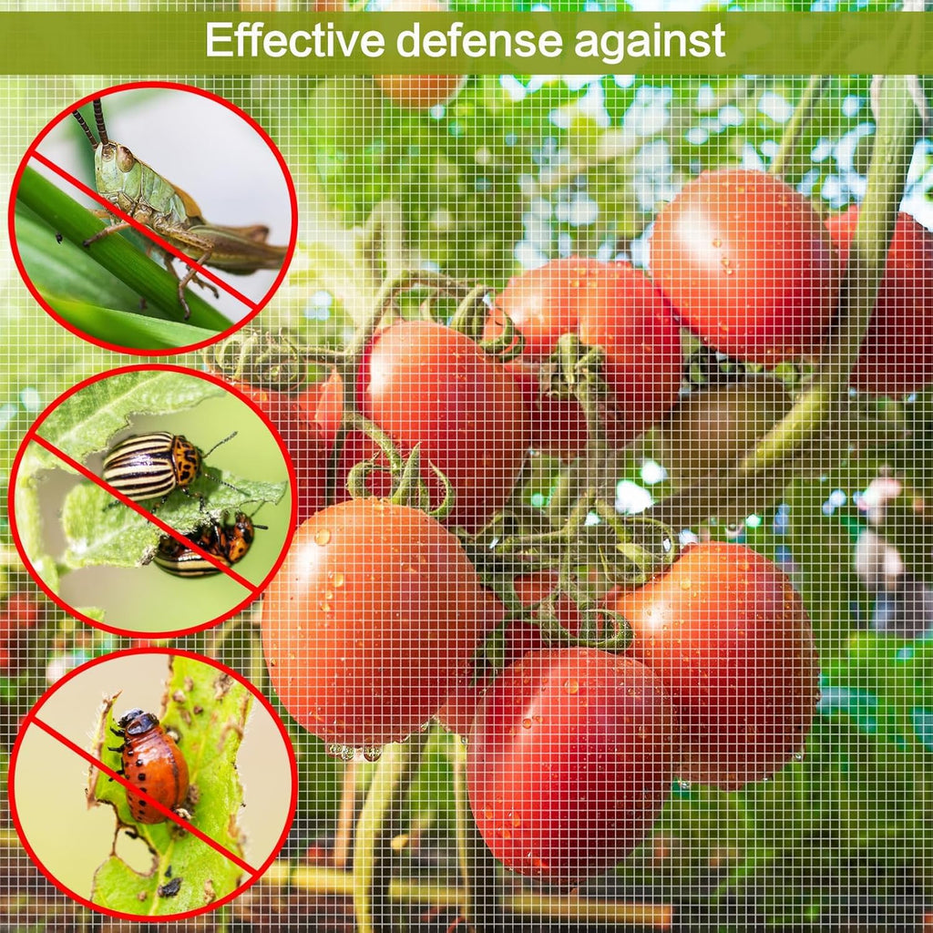 4x10ft Garden Netting - Ultra Fine Mesh Plant Covers to Keep Small Animals Pest Out, Bird Barrier for Protecting Vegetables Fruits Flowers Raised Beds (Without Support Pole)
