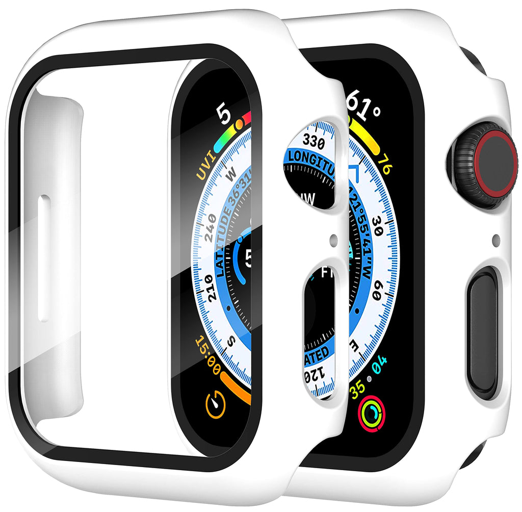 Diruite 2-Pack for Apple Watch Series 3/2/1 38mm Case, Ultra-Thin All-Around Tempered Glass Screen Protector Protection Cover for iWatch 38mm - Black
