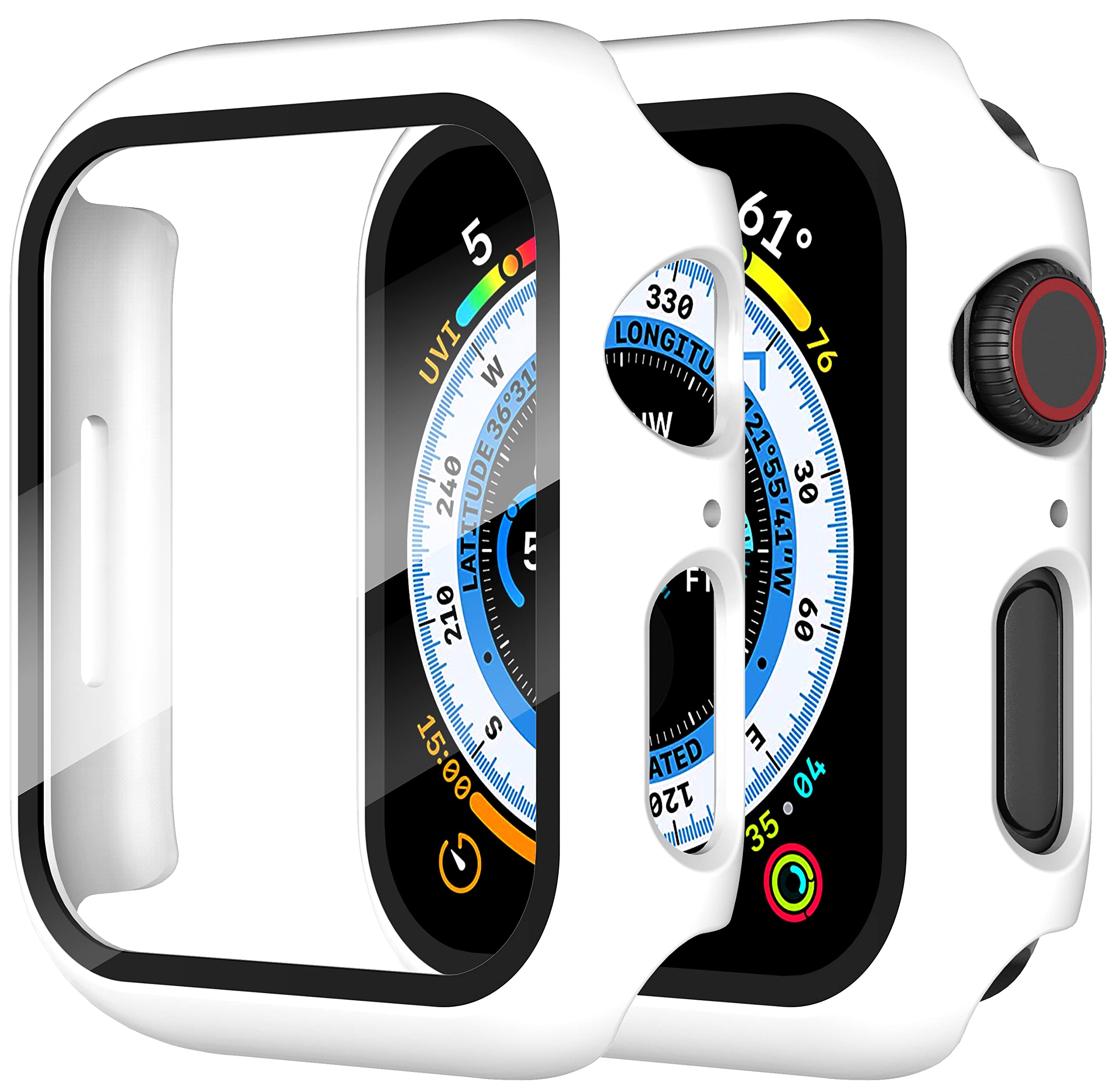 Diruite 2-Pack for Apple Watch Series 3/2/1 38mm Case, Ultra-Thin All-Around Tempered Glass Screen Protector Protection Cover for iWatch 38mm - Black