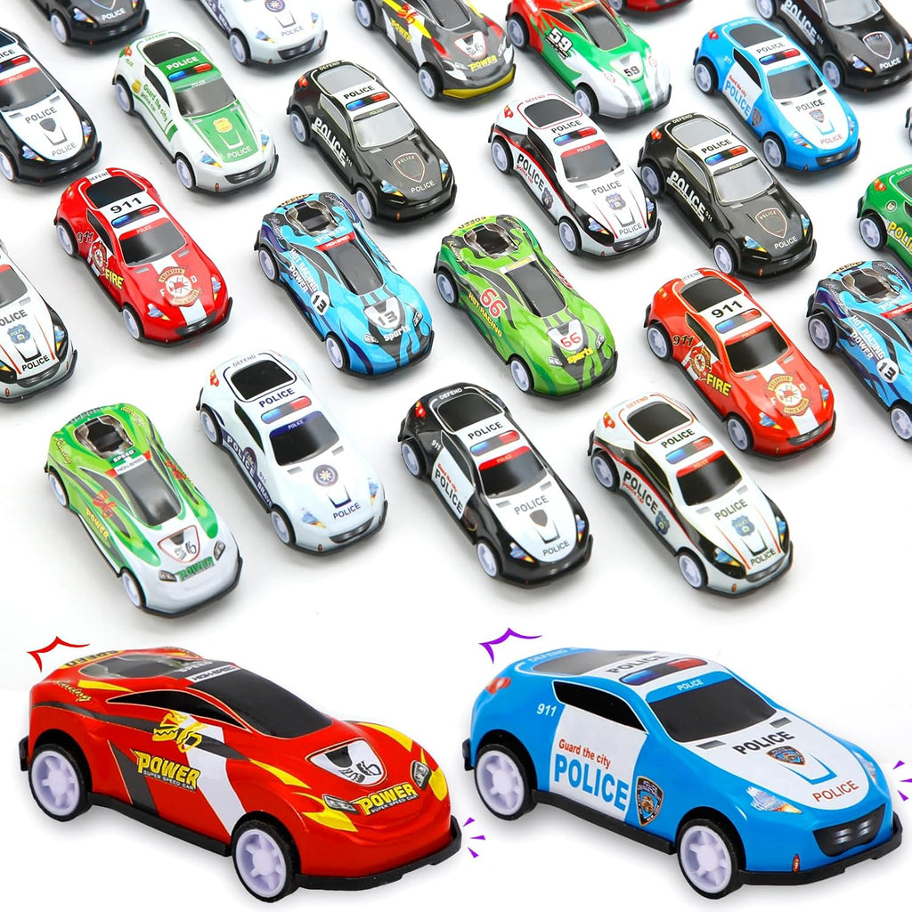 Siwarm 28 pcs Pull Back Cars Toys for Kids, Party Favors Treasure Box for Classroom Prizes Mini Vehicles Race Cars Toys Bulk Xmas Gifts Pinata Goodie Bag Stocking Stuffers for Boys Girls Toddlers