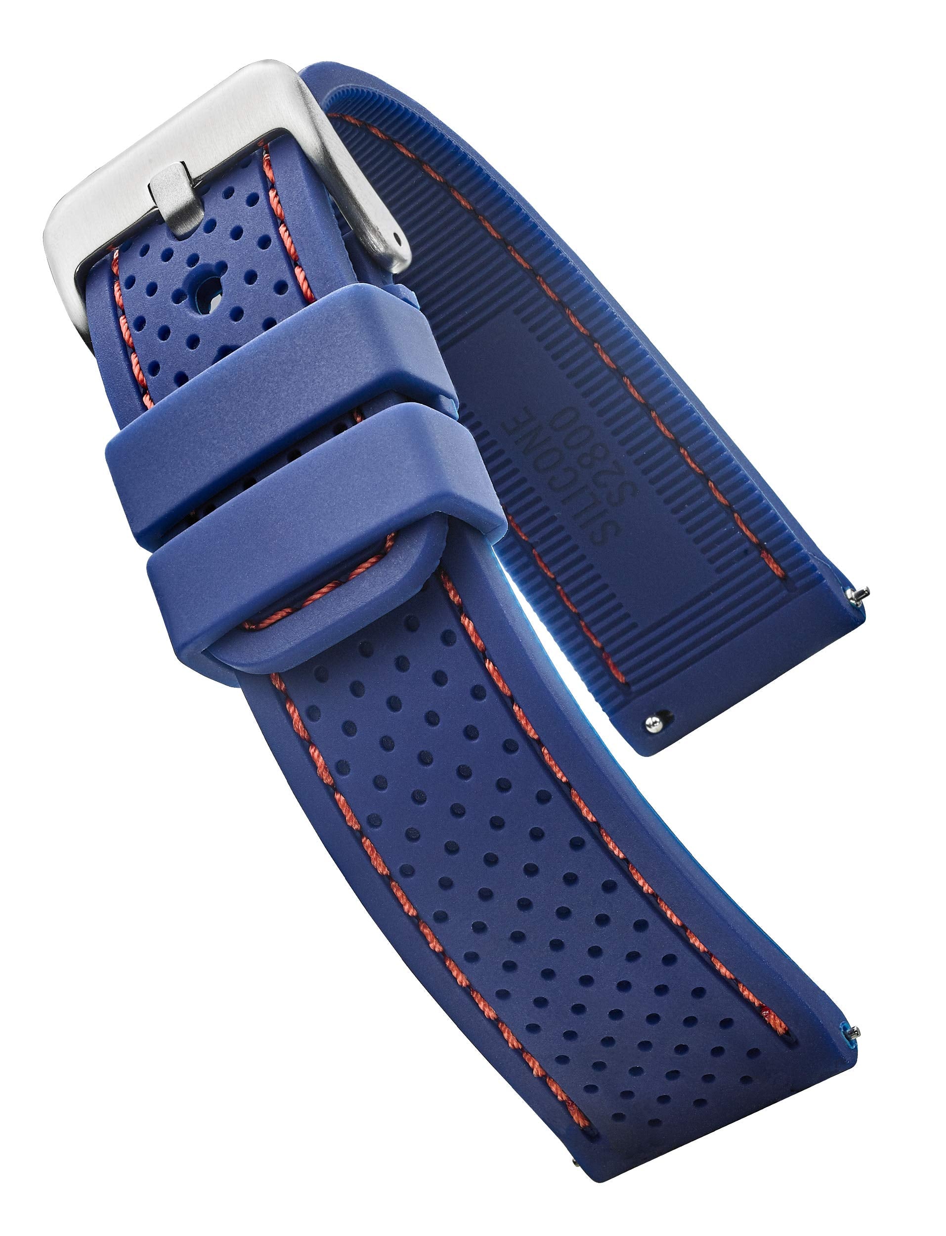 ALPINE Sporty Premium Soft Silicone Adjustable Watch Band - Replacement Rubber Watch Bands for Women & Men - Waterproof Quick Release Watch Straps - Compatible with Regular & Smart Watch Bands