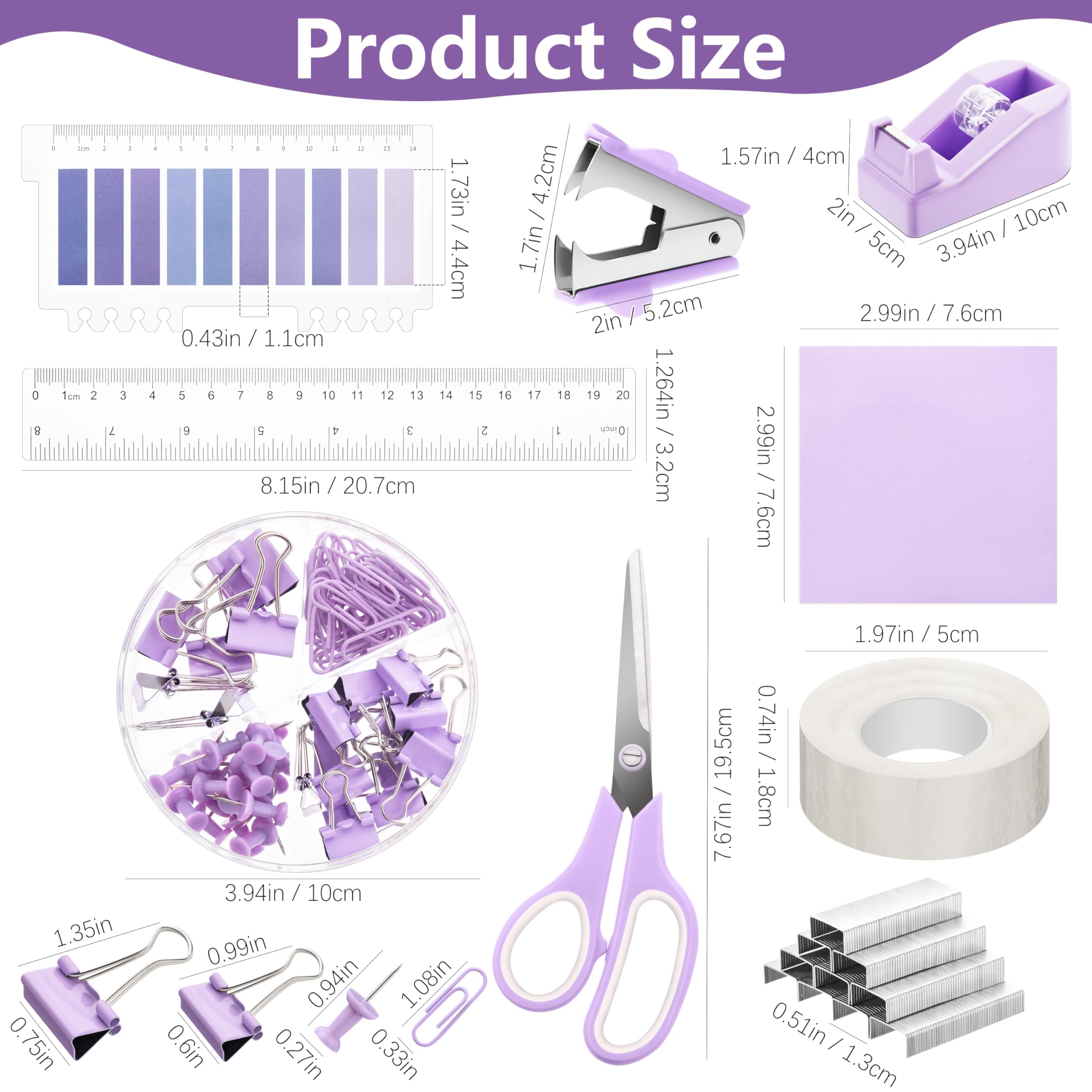 Fayoo 11 Pcs Pink Office Supplies Set Mesh Desk Organizer Accessories Kit include Stapler Tape Dispenser Staple Remover Clips Ruler Scissors Sticky Notes for Office School Home Women (Pink)