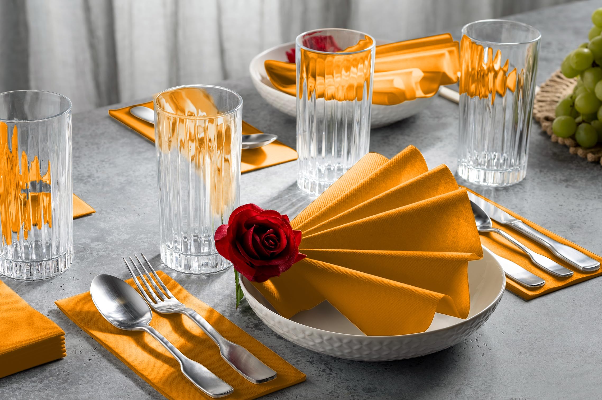 100 Linen-Feel Colored Paper Napkins - Decorative Cloth-Like Beige Dinner Napkins - Soft And Absorbent. For Kitchen, Party, Wedding, Bathroom Or Any Occasion. (Pack of 100)