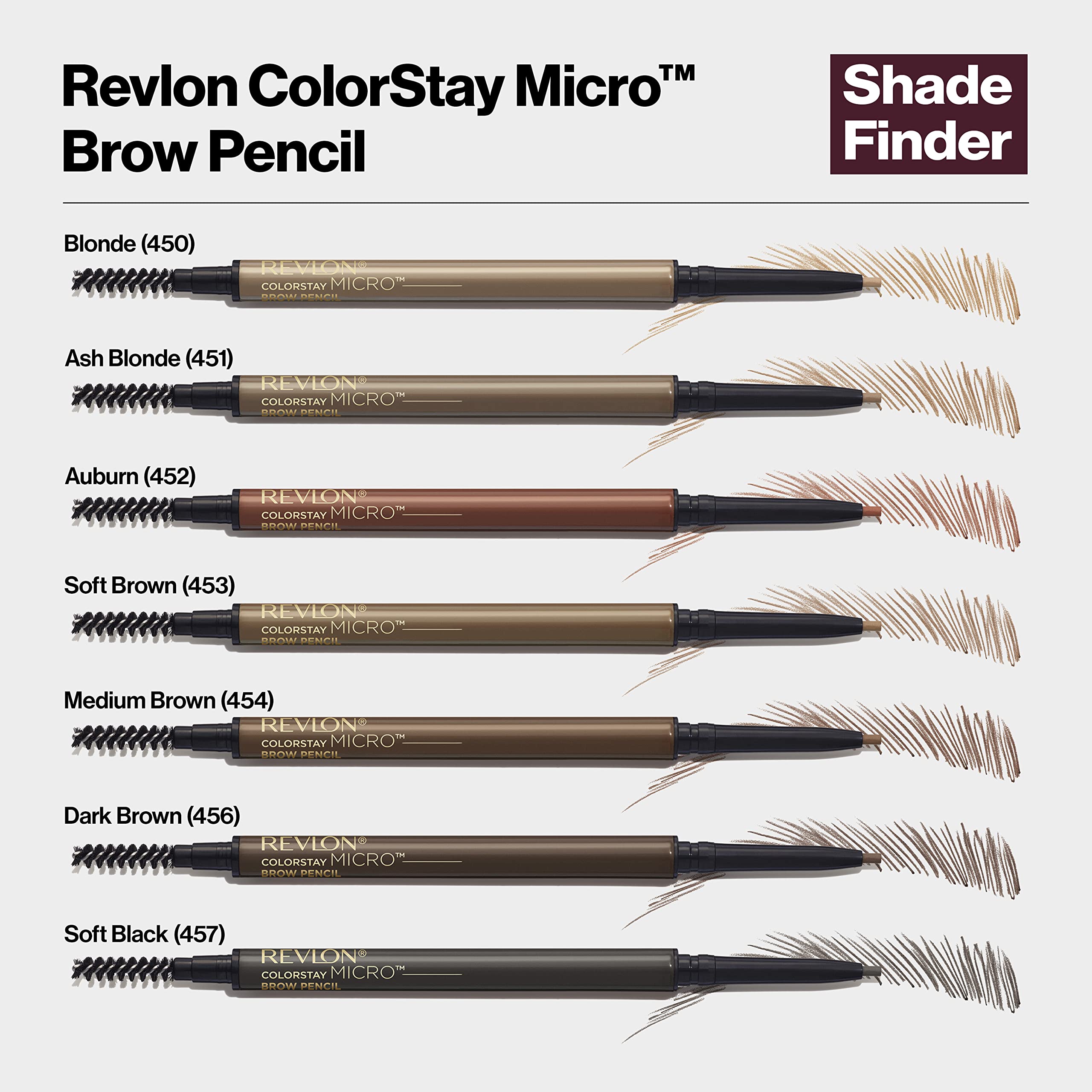 Revlon ColorStay Micro Eyebrow Pencil with Built In Spoolie Brush, Infused with Argan and Marula Oil, Waterproof, Smudgeproof, 451 Ash Blonde, 0.003 oz