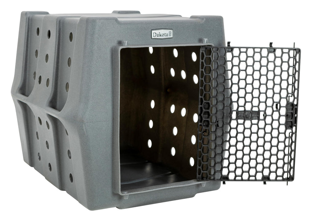 Dakota 283 Canine Rough and Tough Economy Dog Crate w/ Removable Two-Way Door - Heavy Duty Outdoor Kennel for Medium Breed Dogs (Coyote Granite, Intermediate)