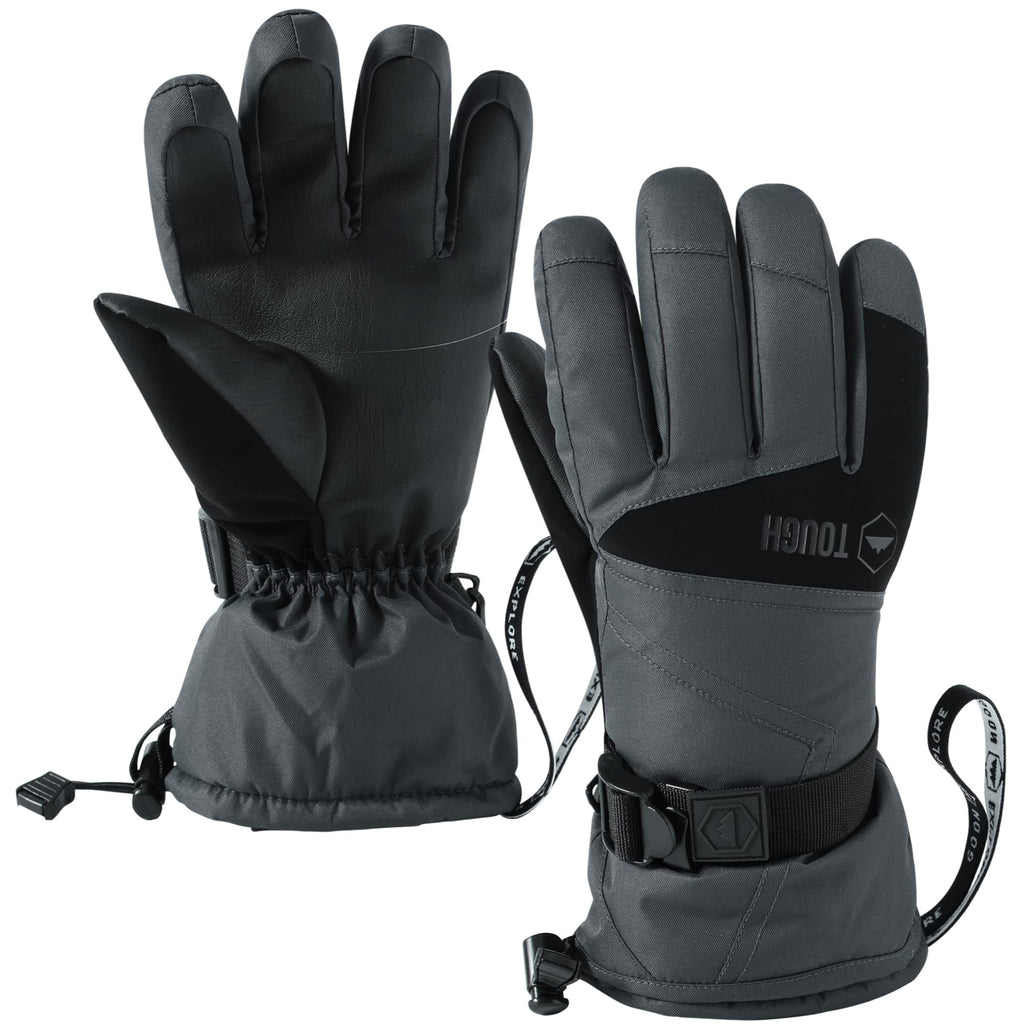 Tough Outdoors Waterproof Gloves Women - Ski Gloves Men - Warm for Winter Cold Weather Snow & Snowboarding - Men's Women's