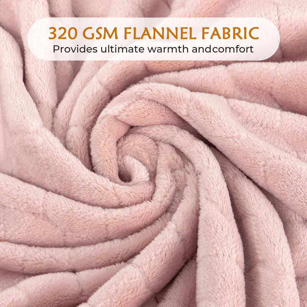 TOONOW Fleece Blanket Fuzzy Plush Throw Blanket 50" x 60", Super Soft Fluffy Bed Blanket Geometric Pattern Comfy Microfiber Flannel Blankets for Couch, Bed, Sofa, Black
