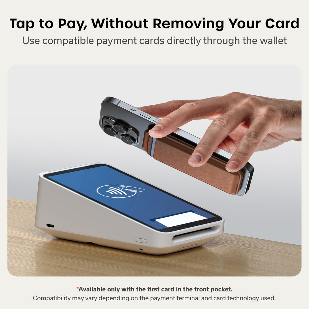 Satechi Magnetic Magsafe Wallet, Double Flap Stand Card Holder, 4 Slots with Front NFC Pass-Through, Adjustable Phone Attachment for iPhone 17/16/15/14/13/12, Travel Accessory