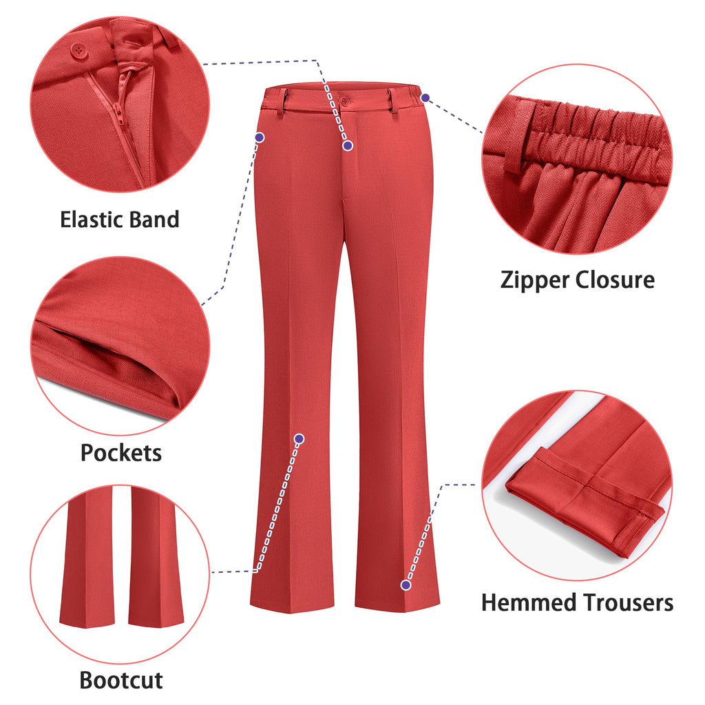 Women's Suit 2 Piece Set Pinstripe Blazer and Bootcut Dressy Pants Set for Work Office Business Outfits
