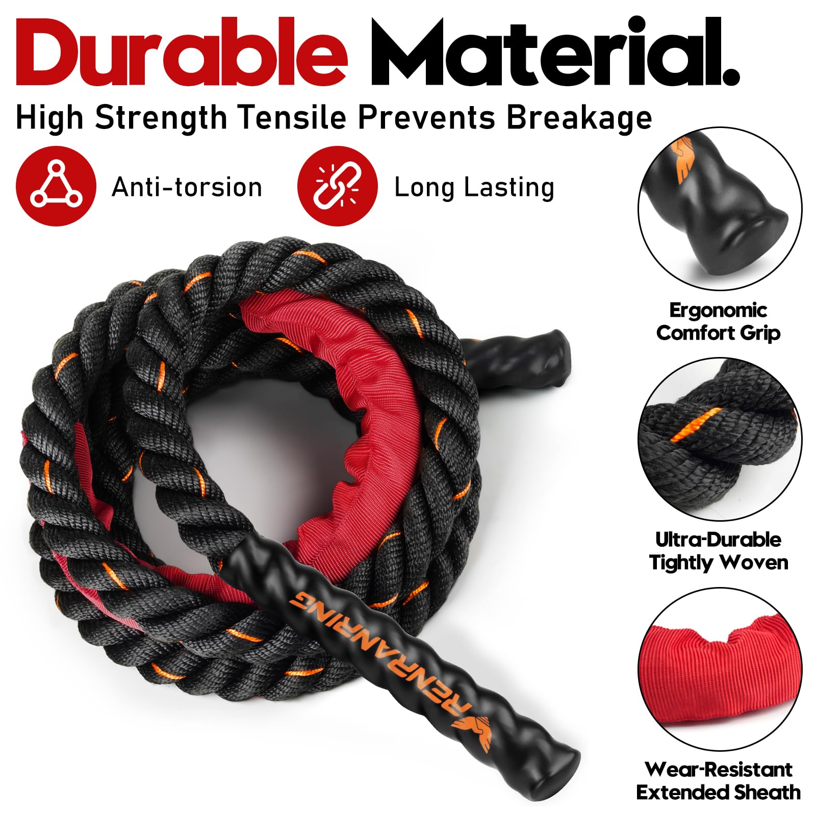 Weighted Jump Rope for Men and Women, 3lb 4lb 5lb Adult Heavy Skipping Rope, Jumprope for Fitness,Workout Equipment, Fitness Equipment for Home Gym Exercise,Improve Strength and Building Muscle