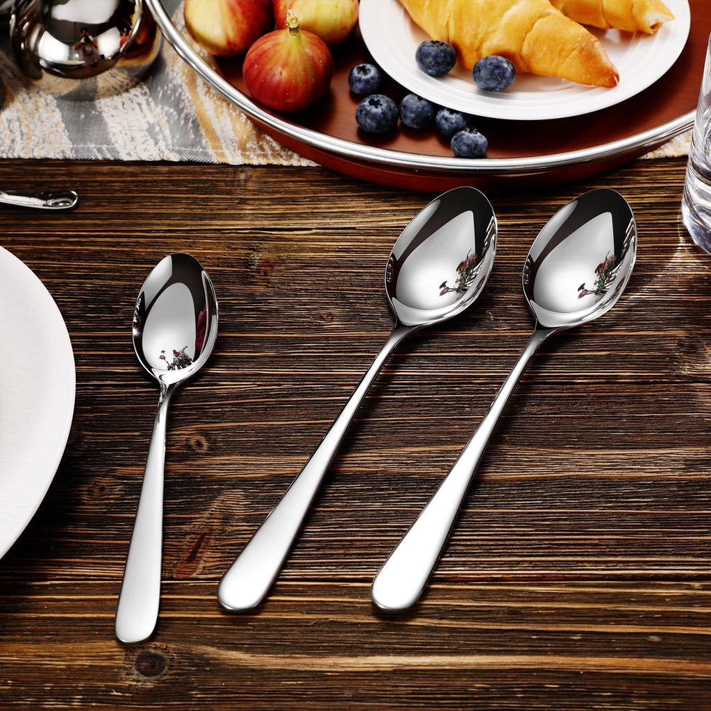 KEAWELL Premium Louise Spoons Set, Set of 4, 18/10 Stainless Steel, Exceptional mirror finish, Dishwasher Safe (5.6" Small Spoon)
