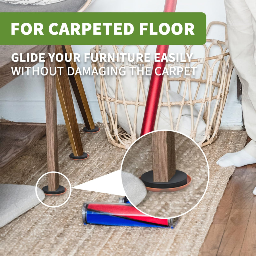 Furniture Sliders for Carpet 4 PCS - 9 1/2 inch Furniture Moving Slider Chair Legs Floors Protectors– Move Your Furniture Easy & Safely (for Carpet)