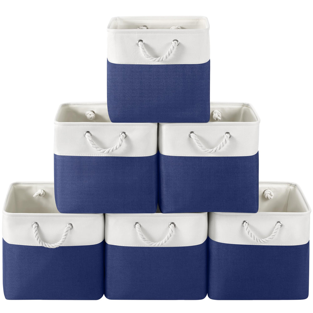 Storage Baskets for Shelves 11.8x7.9x5.2 Inch, Foldable Fabric Storage Bins with Handles, Small Storage Baskets for Organizing Closet, Office, Home Organization (1-Pack, Gray)