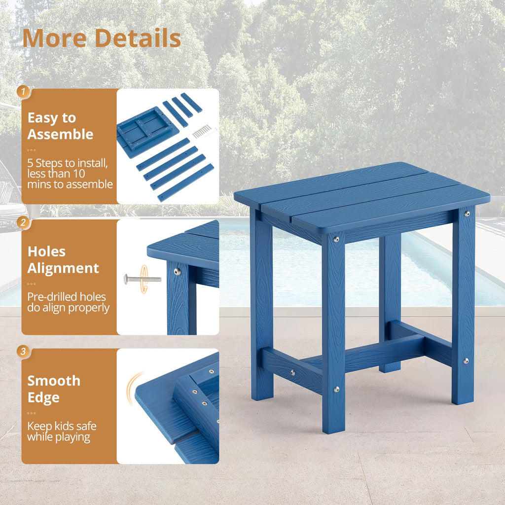 LUE BONA Rocking Chair Outdoor, Weather Resistant HDPS Plastic Rocker Chairs, 350lb Heavy Duty, Oversized Porch Rocker for Adult, High Back Smooth Rocking Chairs for Outdoor & Indoor, Aruba Blue