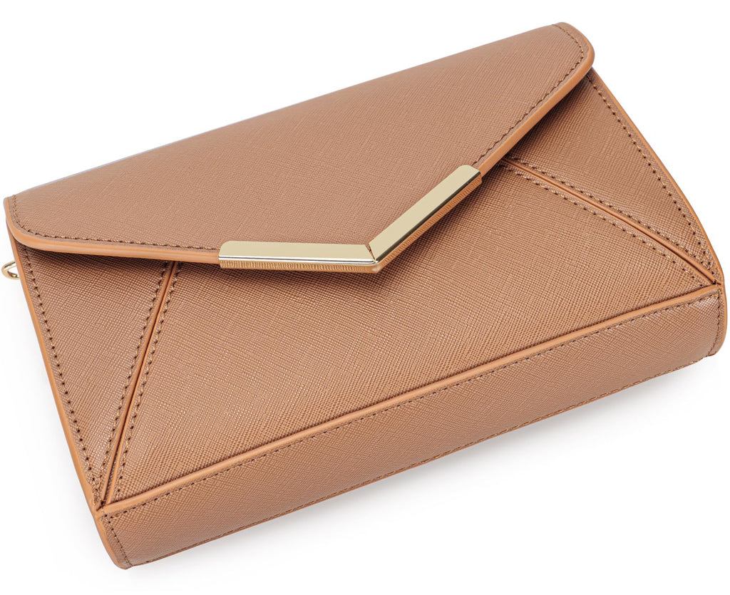 DEXMAY Women Envelope Clutch Faux Saffiano Leather Evening Handbag Foldover Clutch Bag Formal Dressy Purse