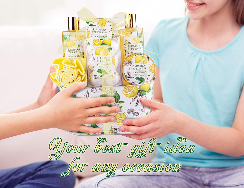 Spa Gift Baskets - Coconut Vanilla Bath Gift Set for Women, Relaxing Spa Kit with Bath Bombs, Body Lotion and Body Scrub, Birthday Gifts for Women, Christmas Spa Gifts for Mom