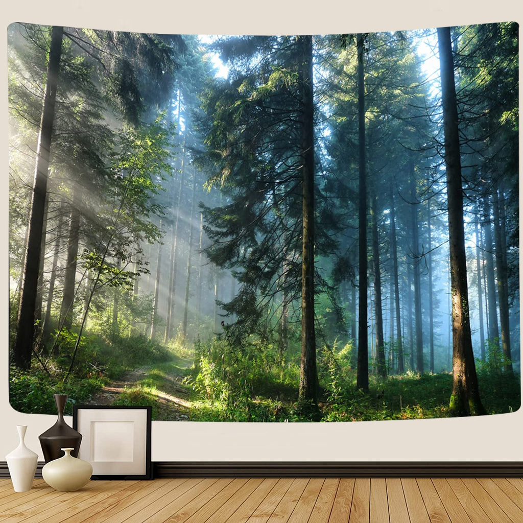 Llamazing Forest Landscape Home Decor - Living Room & Bedroom Magic Tapestry (Sunlight&Creek, 60''L51''W)