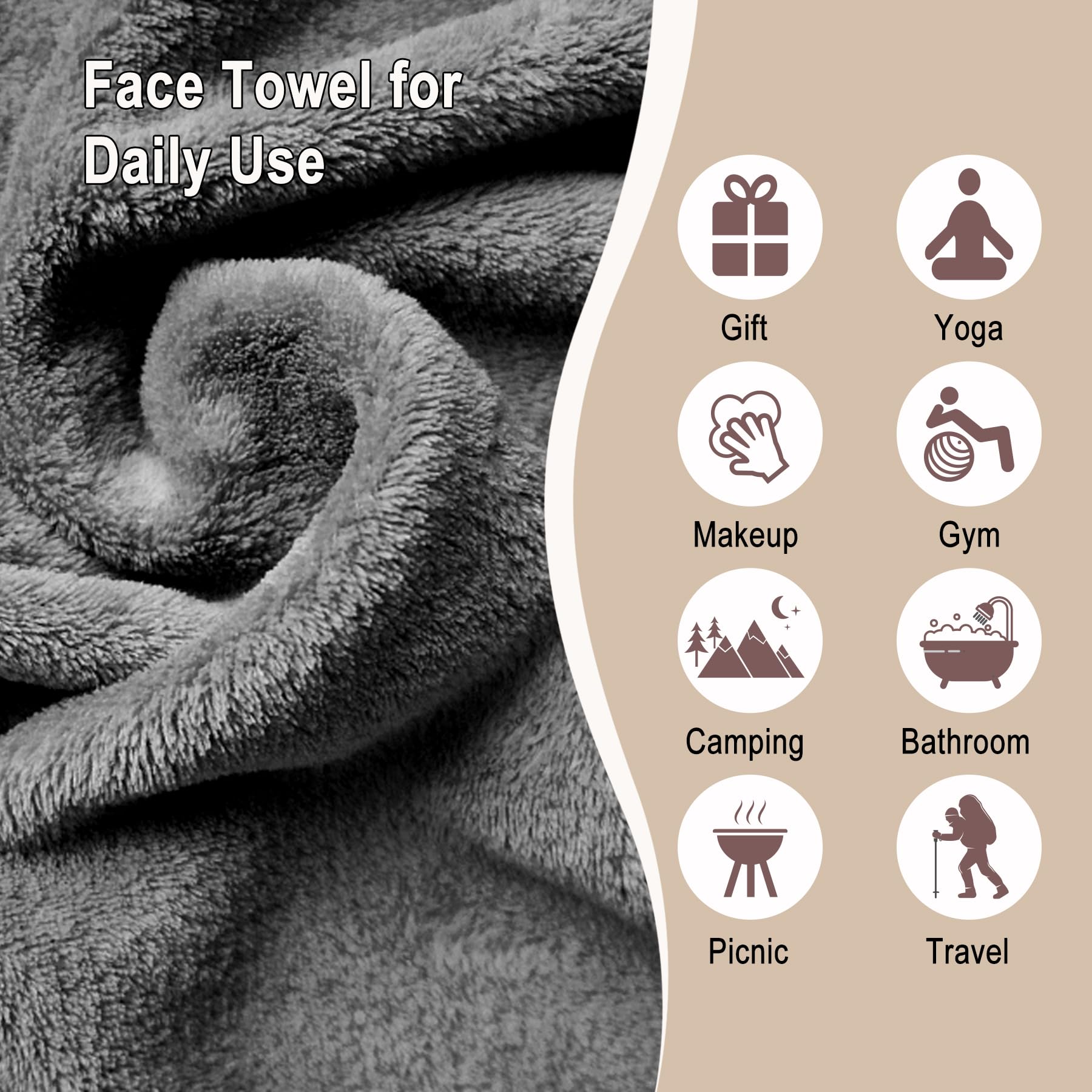 KODAMO Makeup Remover Cloth, Reusable Makeup Remover Pads Washable with Mesh Bag, Microfiber Makeup Removal Face Wash Cloths with Just Water, Gentle Soft, 12 Pack