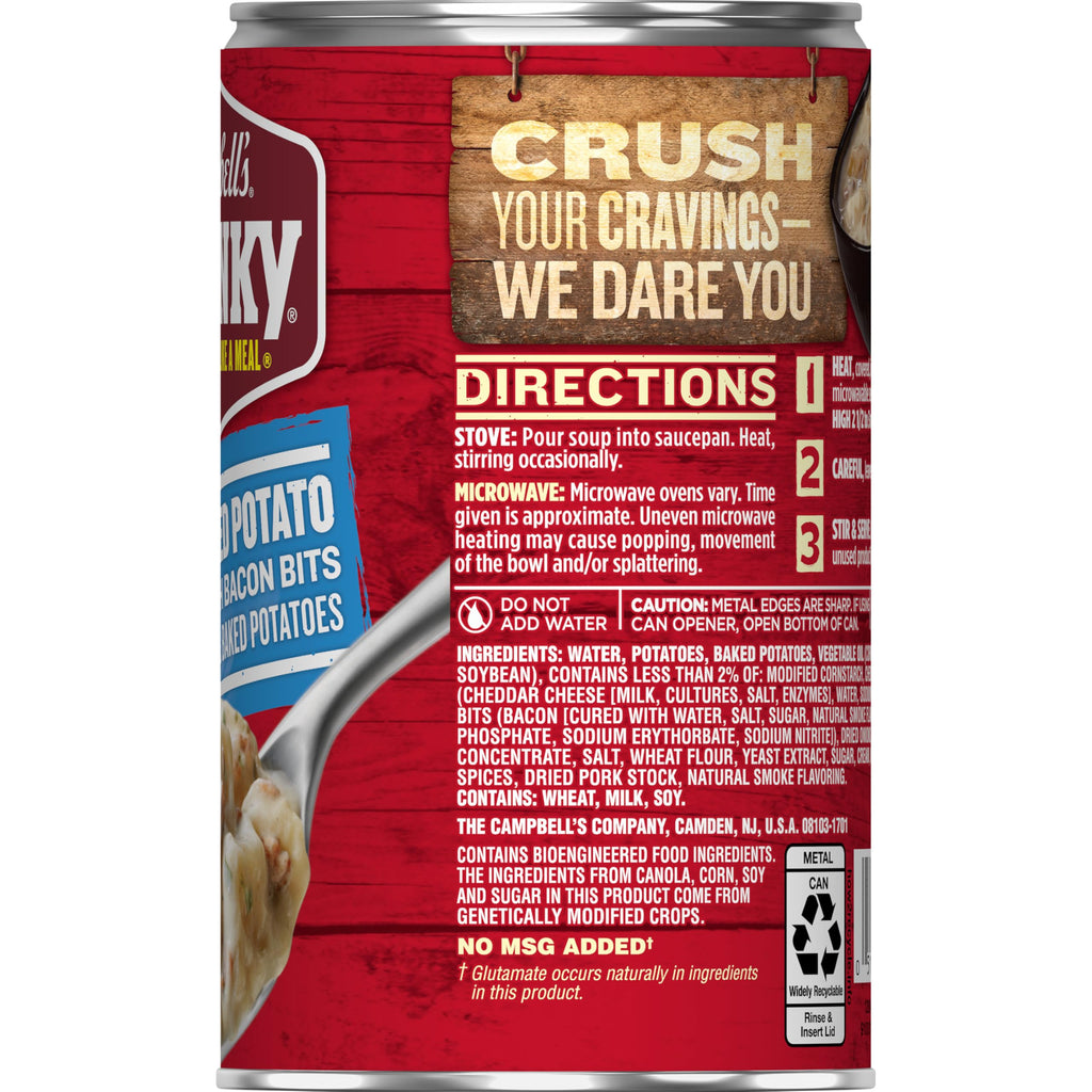 Campbell’s Chunky Soup, Baked Potato with Cheddar and Bacon Bits Soup, 18.8 Oz Can