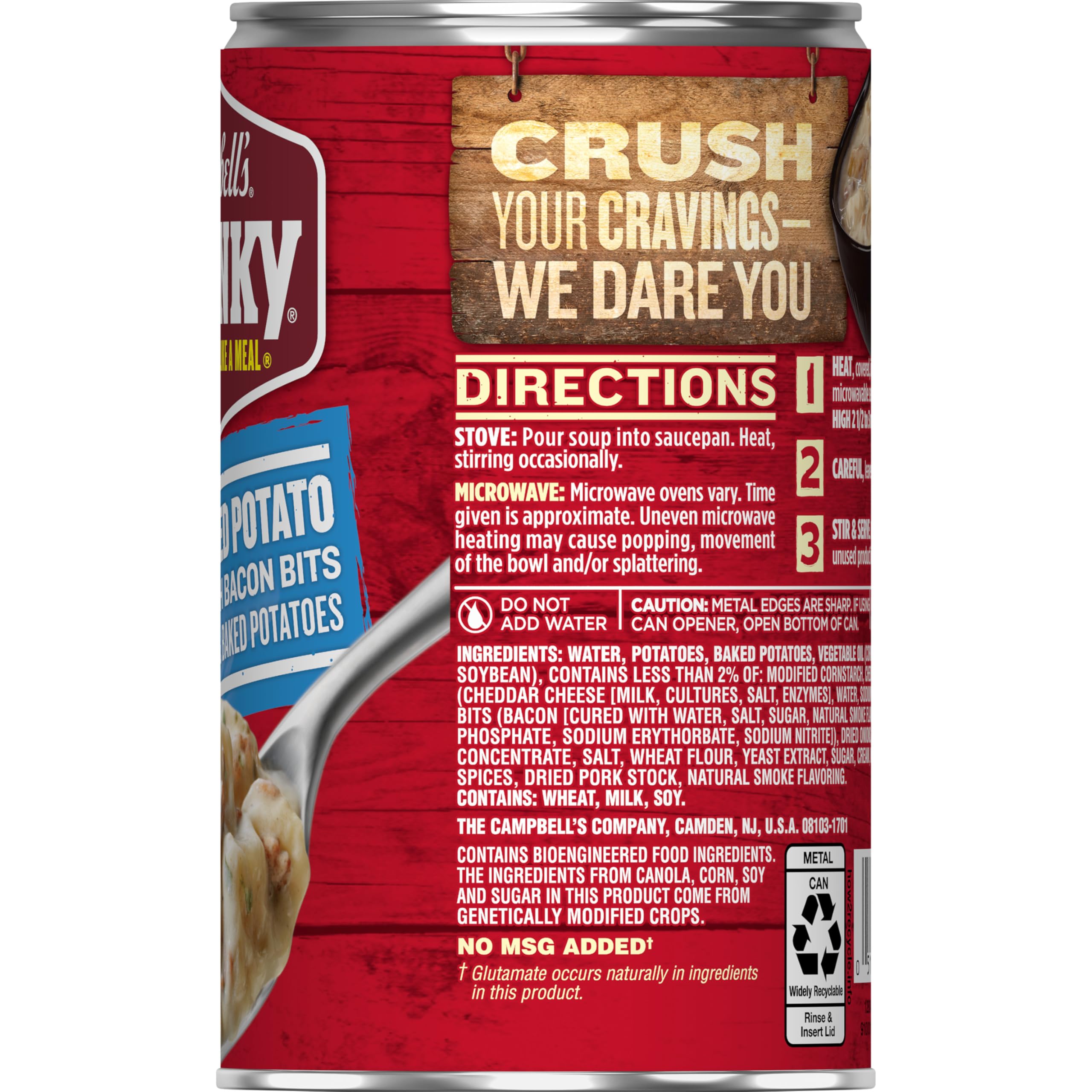 Campbell’s Chunky Soup, Baked Potato with Cheddar and Bacon Bits Soup, 18.8 Oz Can