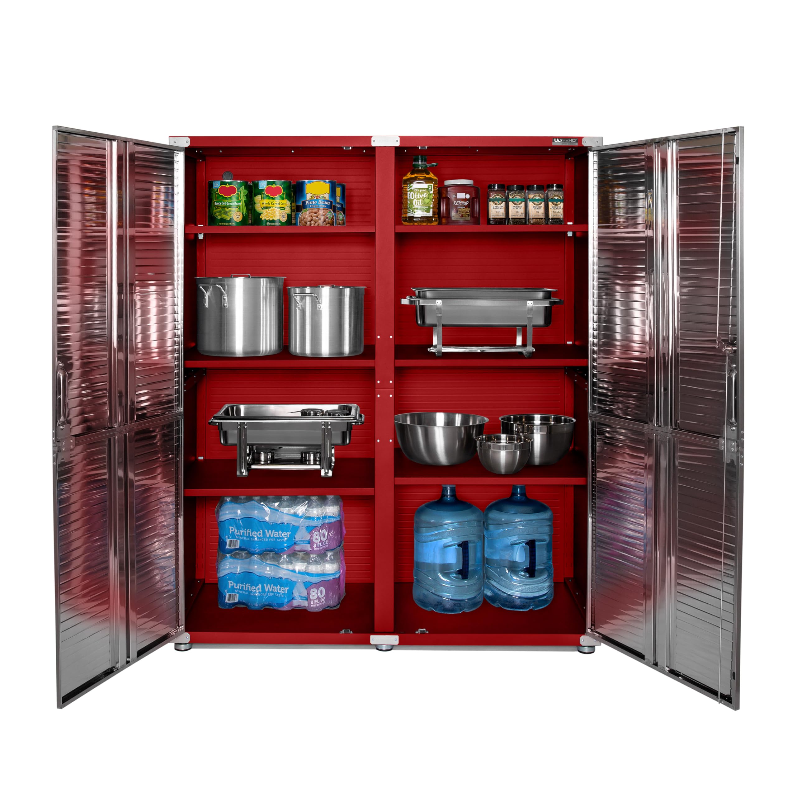 Seville Classics UltraHD Solid Steel Lockable Metal Storage Cabinet Locker Organizer, w/Adjustable Shelves for Garage, Warehouse, Office, Classroom, Granite, 30" W x 18" D x 72" H