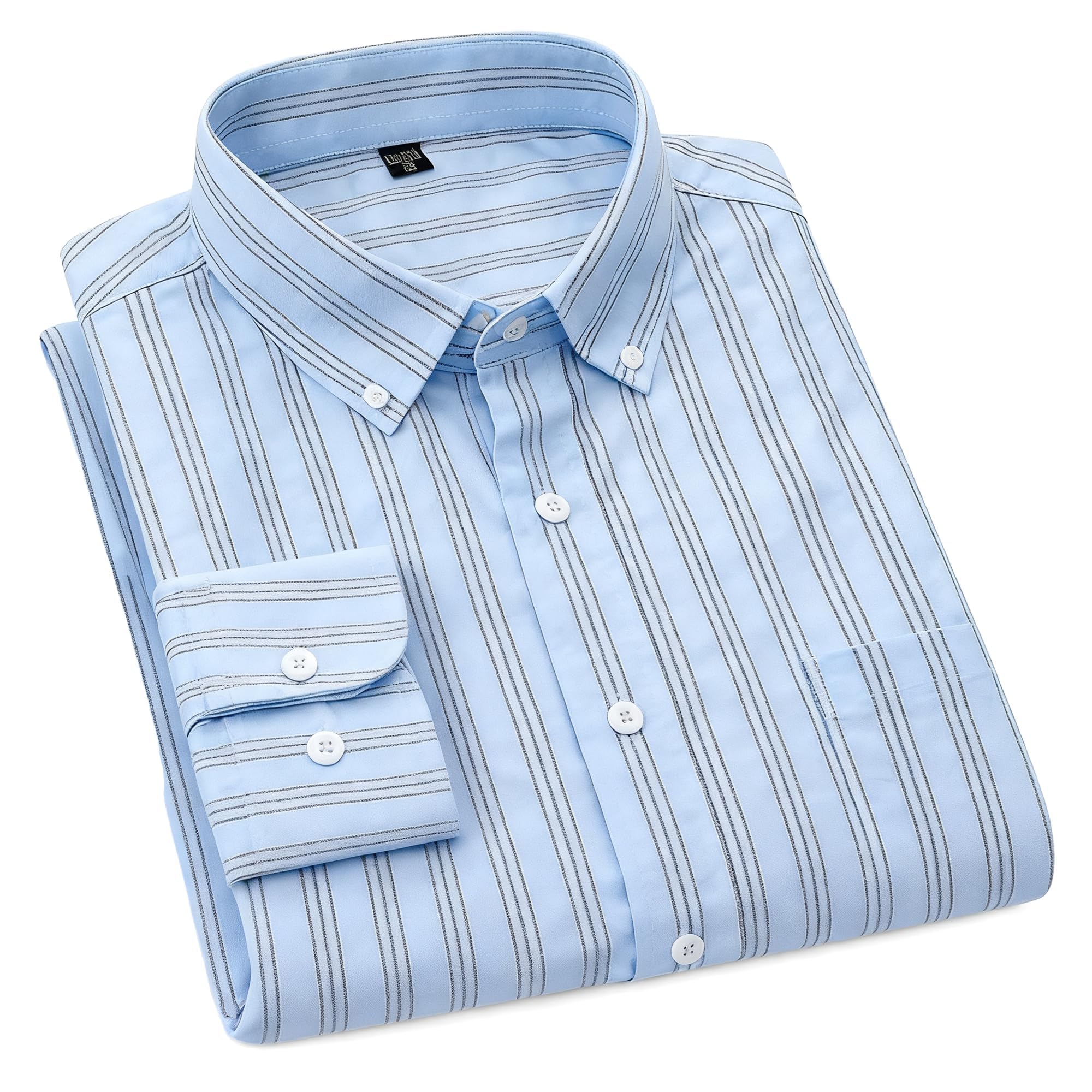 Cromoncent Mens Cotton Oxford Shirt Long Sleeve Button Down Dress Shirts with Pocket