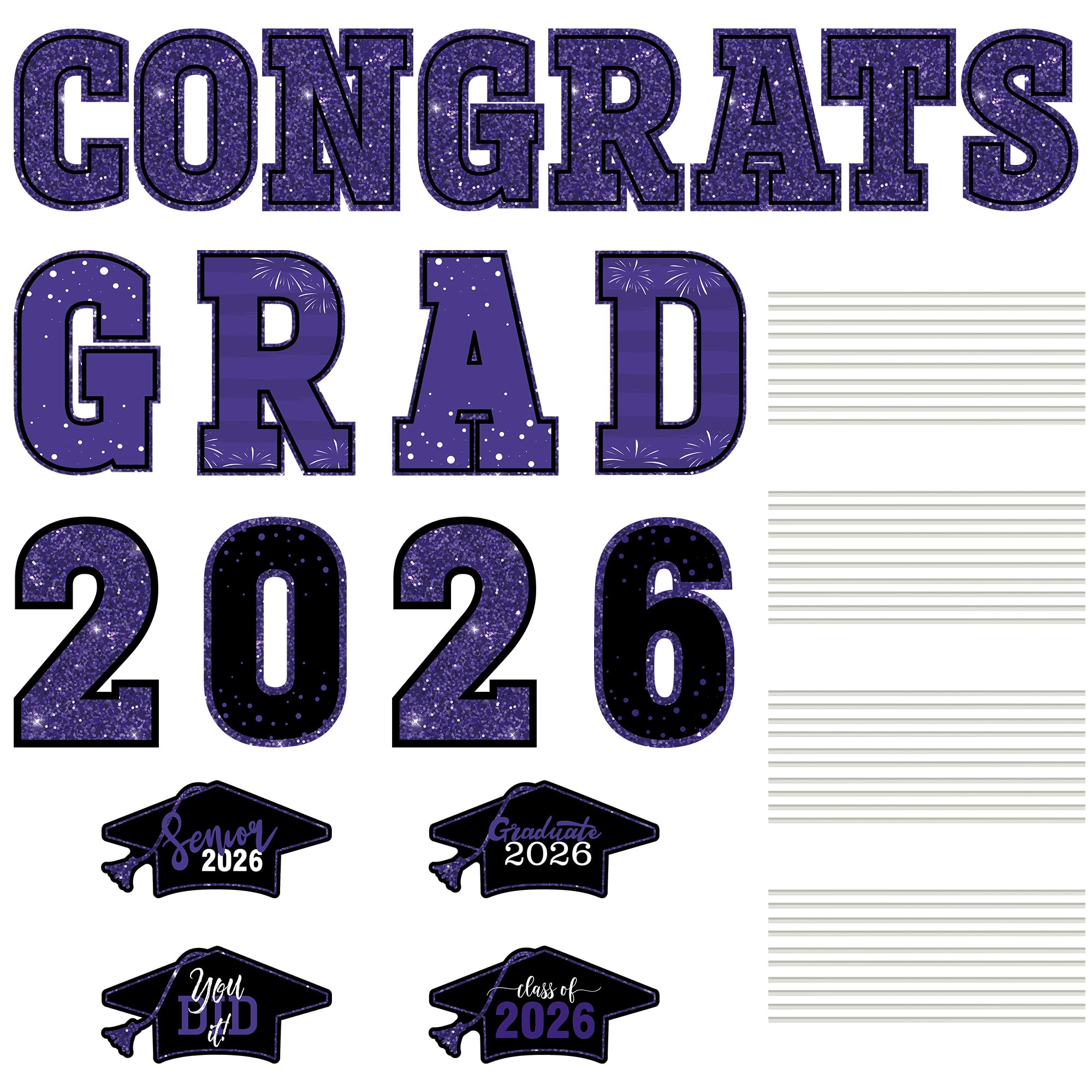 HOVACY 20 PCS Black Gold Graduation Yard Signs Class of 2026 | Black Gold 20 PCS, 40 Stakes, 11.57 x 16.14 in, Corrugated Plastic, Waterproof, Congrats Grad Sign, Graduation Sign