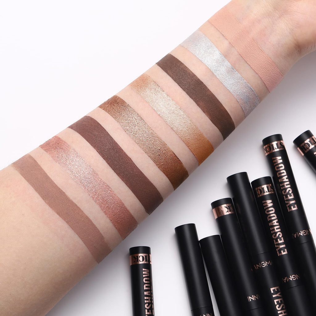 Eyeshadow Stick Set, 2 Colors Matte Professional Bright-Colored Contouring and Highlight Eyeshadow Stick, Cream Waterproof Long Lasting High Pigmented Eye Shadow
