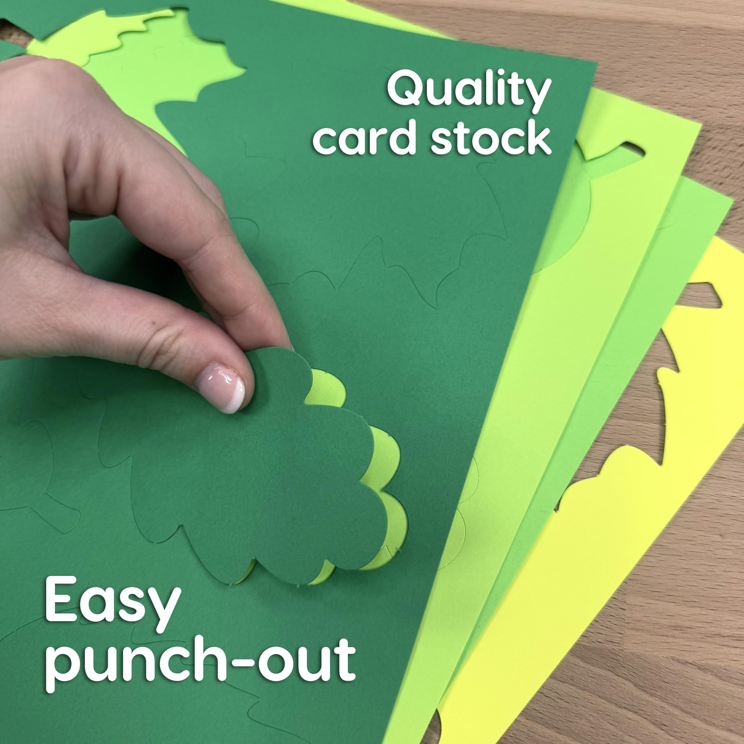 120 Pieces Fall Leaf Paper Cutouts with IDEA Guide, 2-Sided US Made Card Stock Punch Out Maple, Oak, and Birch Leaves for Bulletin Boards, Classroom Decor, Autumn Crafts, DIY Scrapbook, and Posters
