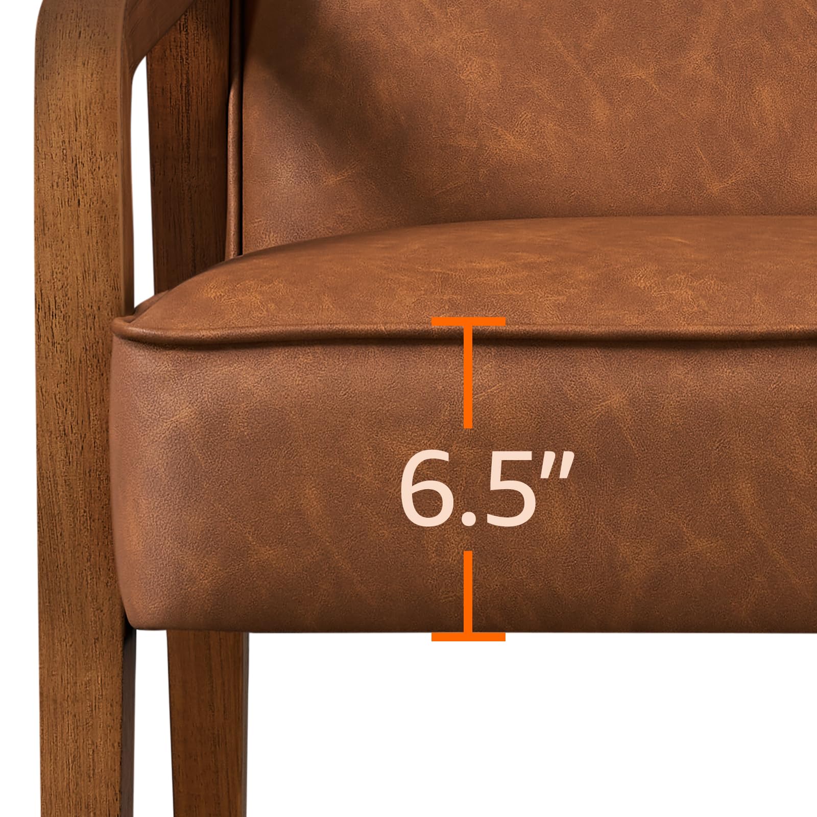 Yaheetech Accent Chair, PU Leather Reading Chair, Mid Century Modern Arm Chair with Solid Wood Frame for Living Room Bedroom Waiting Room, 2 Pieces, Black