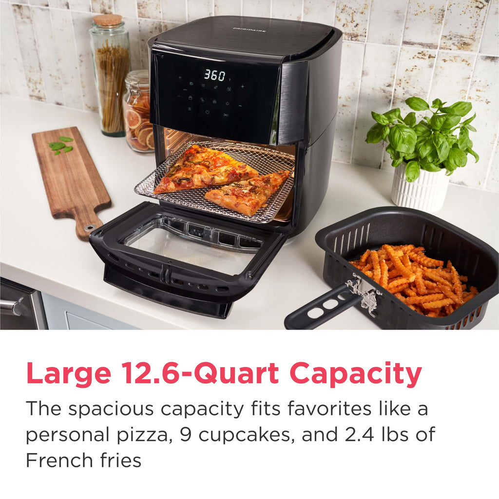 Frigidaire 3-in-1 Air Fryer, Large 5.3 QT Capacity, Digital Display, 3 Cooking Modes, 5 Recipe Presets, Automatic Shake Reminder, PFAS-Free Cooking Surfaces, Black