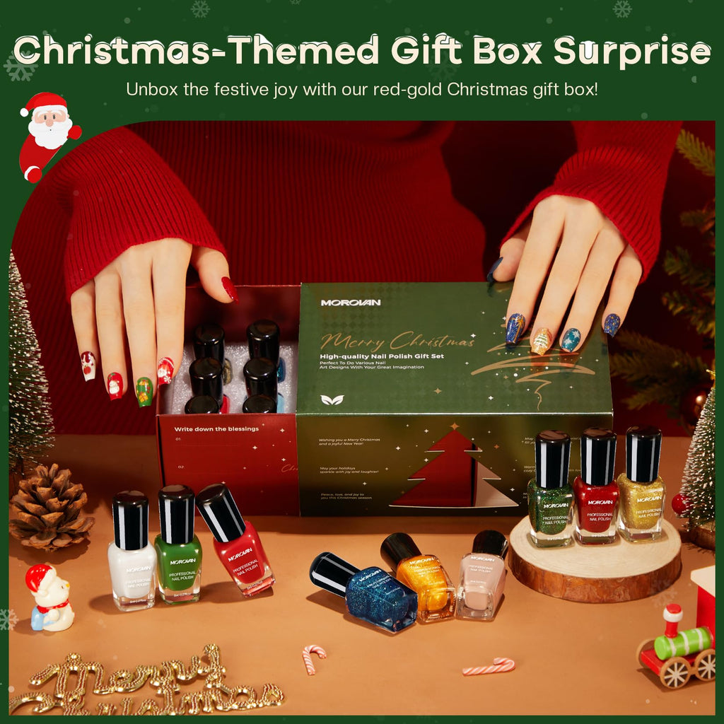 Morovan 15 Bright Color 0.27oz Air Quick Dry Long Lasting Nail Polish Gift Set for Women