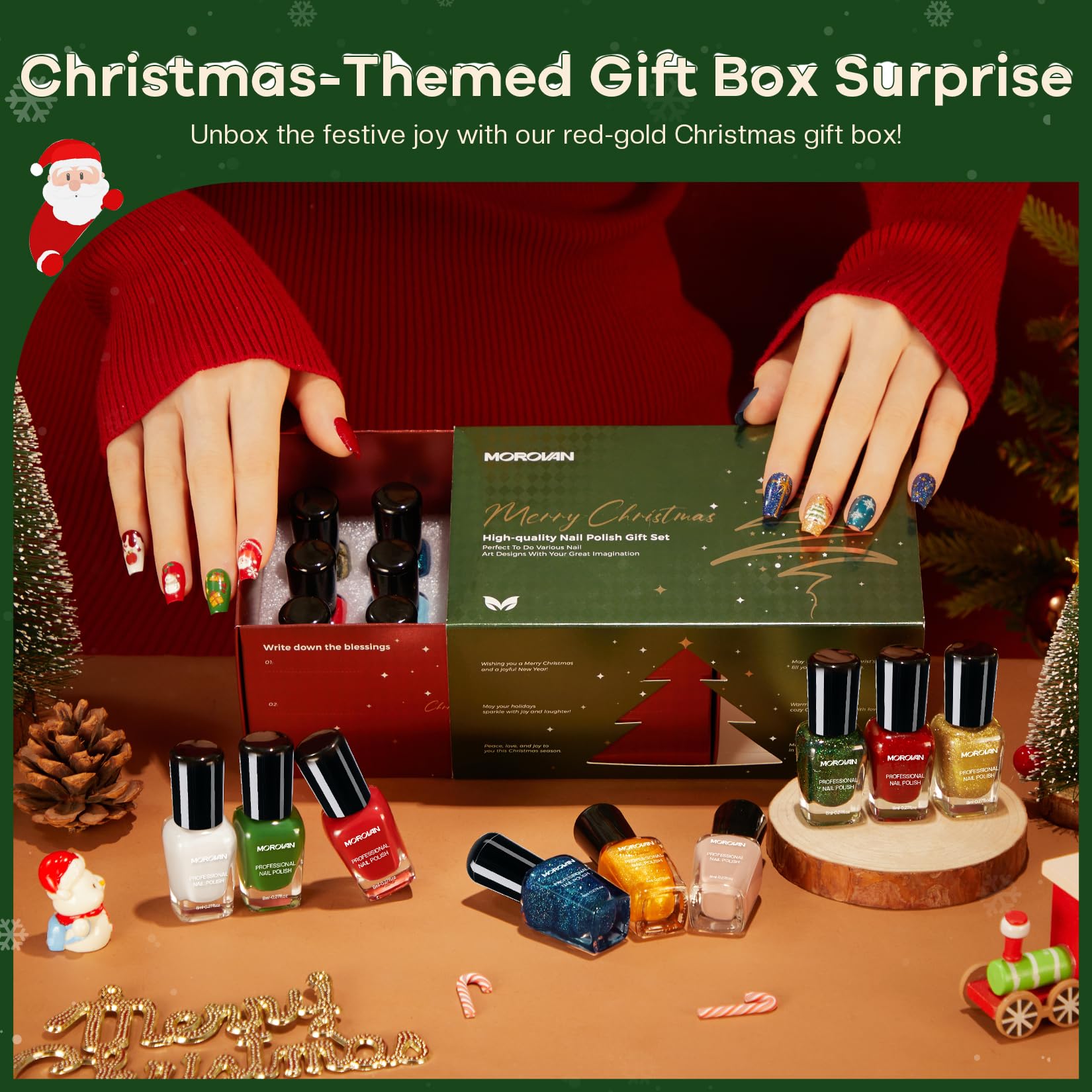 Morovan 15 Bright Color 0.27oz Air Quick Dry Long Lasting Nail Polish Gift Set for Women