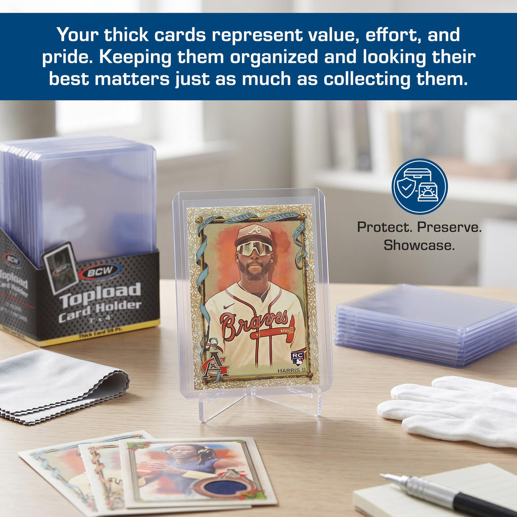 BCW 108 PT. Thick Card Topload Holder - Pack of 1 | Durable Rigid PVC Toploader | Toploaders for Memorabilia, Jersey, Patch, and Relic Cards