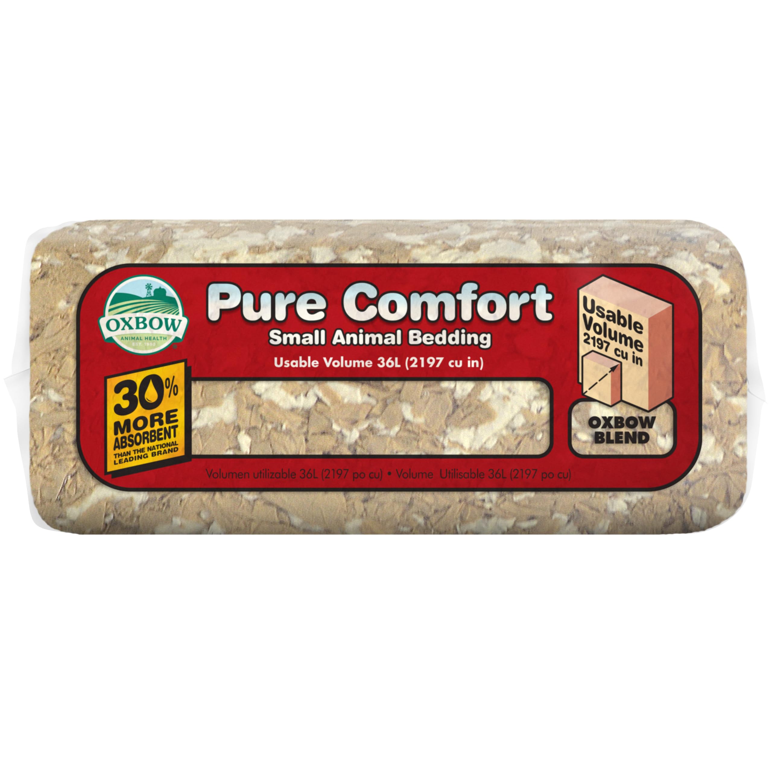 Oxbow Pure Comfort Bedding, Rabbit, Hamster, & Guinea Pig Bedding, Bunny Supplies for Litter Box, Pet Safe, Bunny Litter Box, Guinea Pig Cage, 99.9% Non-Dust, Blended, 36 Liter Bag