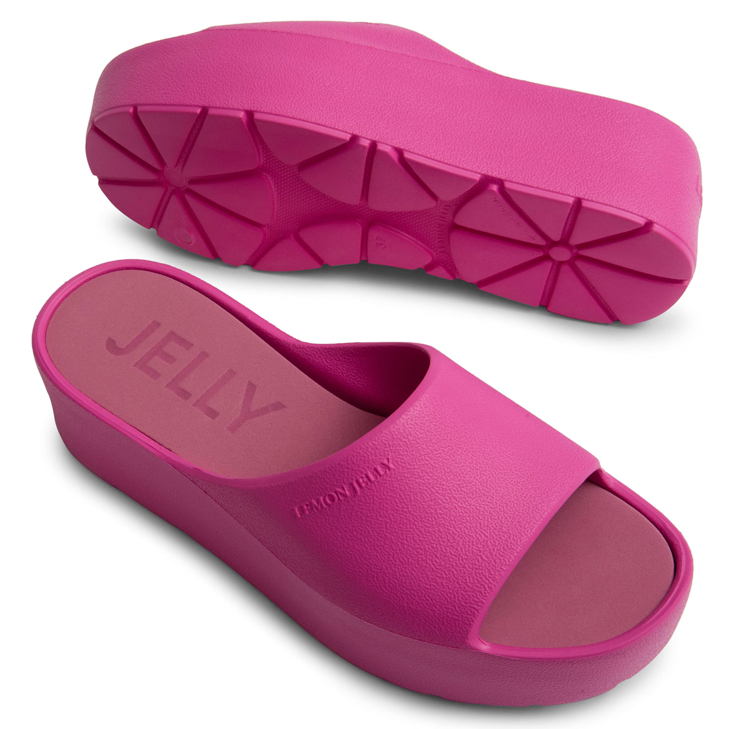 Lemon Jelly Women's Sunny Platform Sandals - Cute Water-Friendly Comfort Wedges for the Beach or Casual Wear - Super Lightweight Slip-On Flip Flops for Ladies