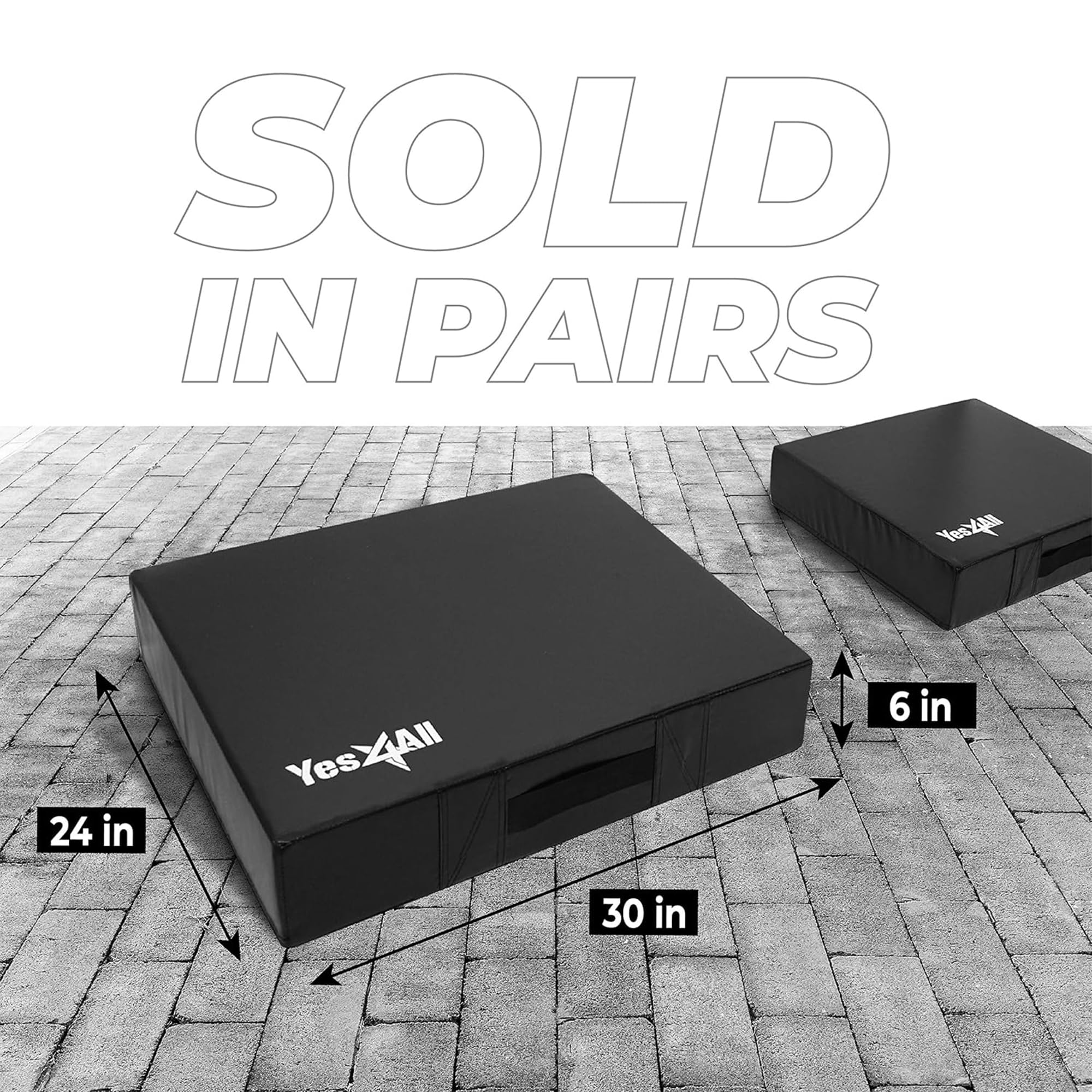 Yes4All Silencer Drop Pads/Weightlifting Drop Pads with PVC Cover & Easy Carry Handles – Sold in PairsVariation Theme