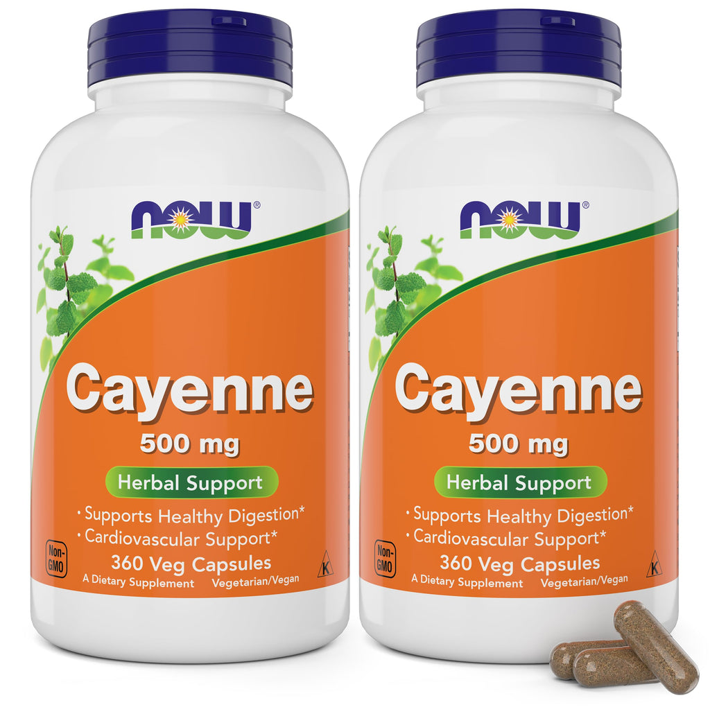 NOW Foods Supplements, Cayenne (Capsicum annuum) 500 mg, Herbal Support, 100 Veg Capsules