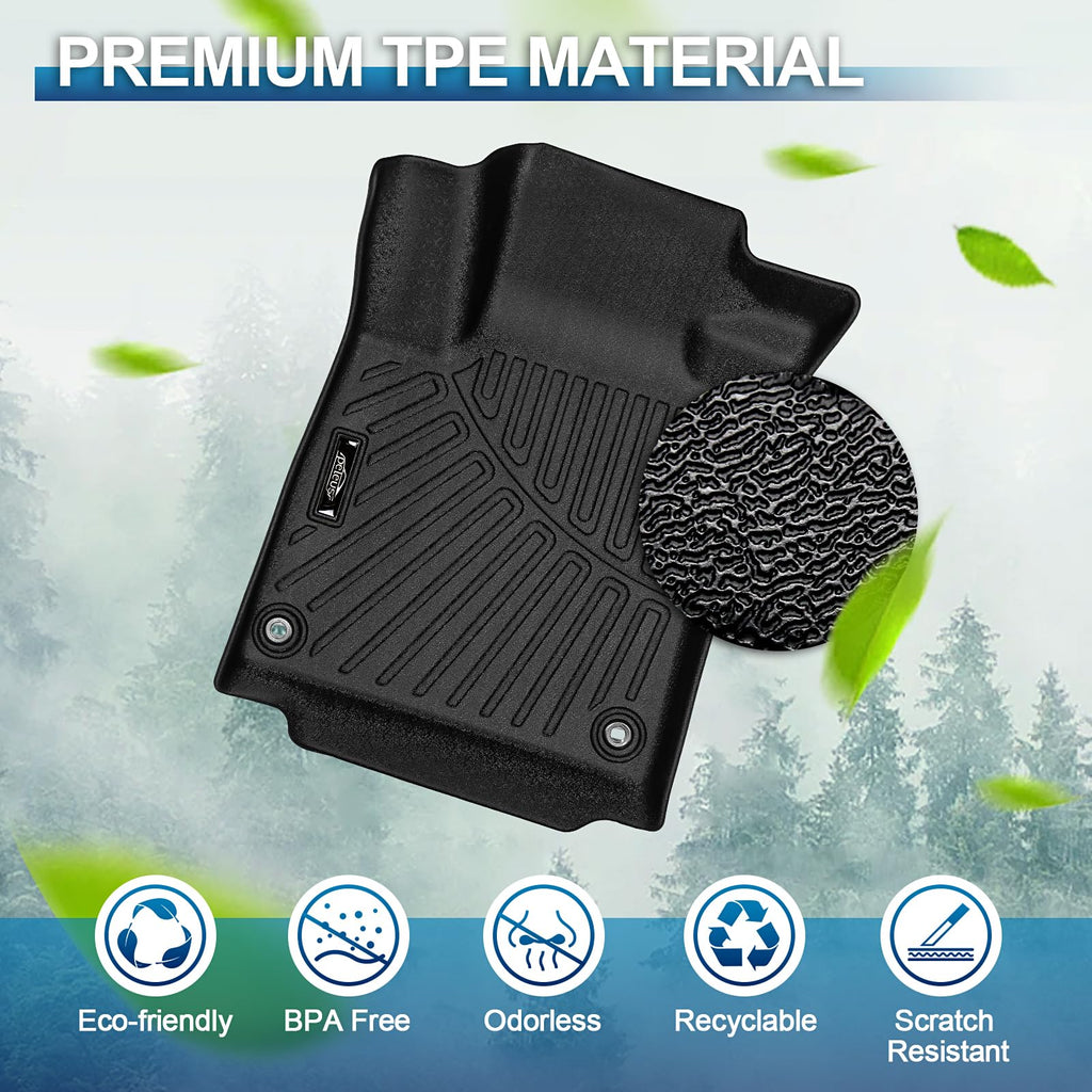 PELEUS Floor Mats for Toyota 4Runner 2003-2009 (4th Gen), All Weather Custom Fit Car Mats & Cargo Liner Set, Odorless TPE Heavy Duty Protection Accessories, Black (Only 5-Seat Models)